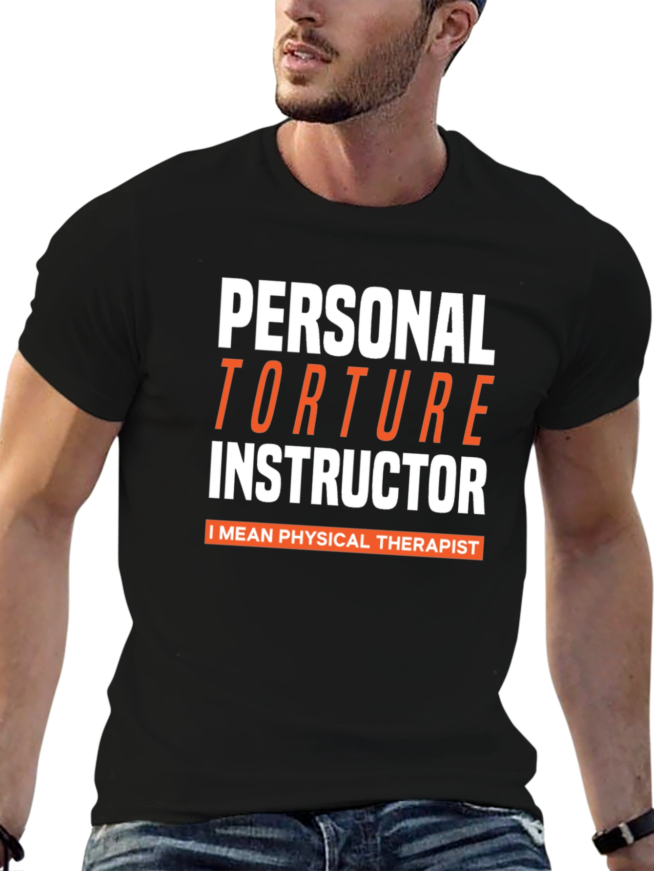 Black Personal Torture Instructor T-Shirt - Physical Therapist Funny Tee view 6