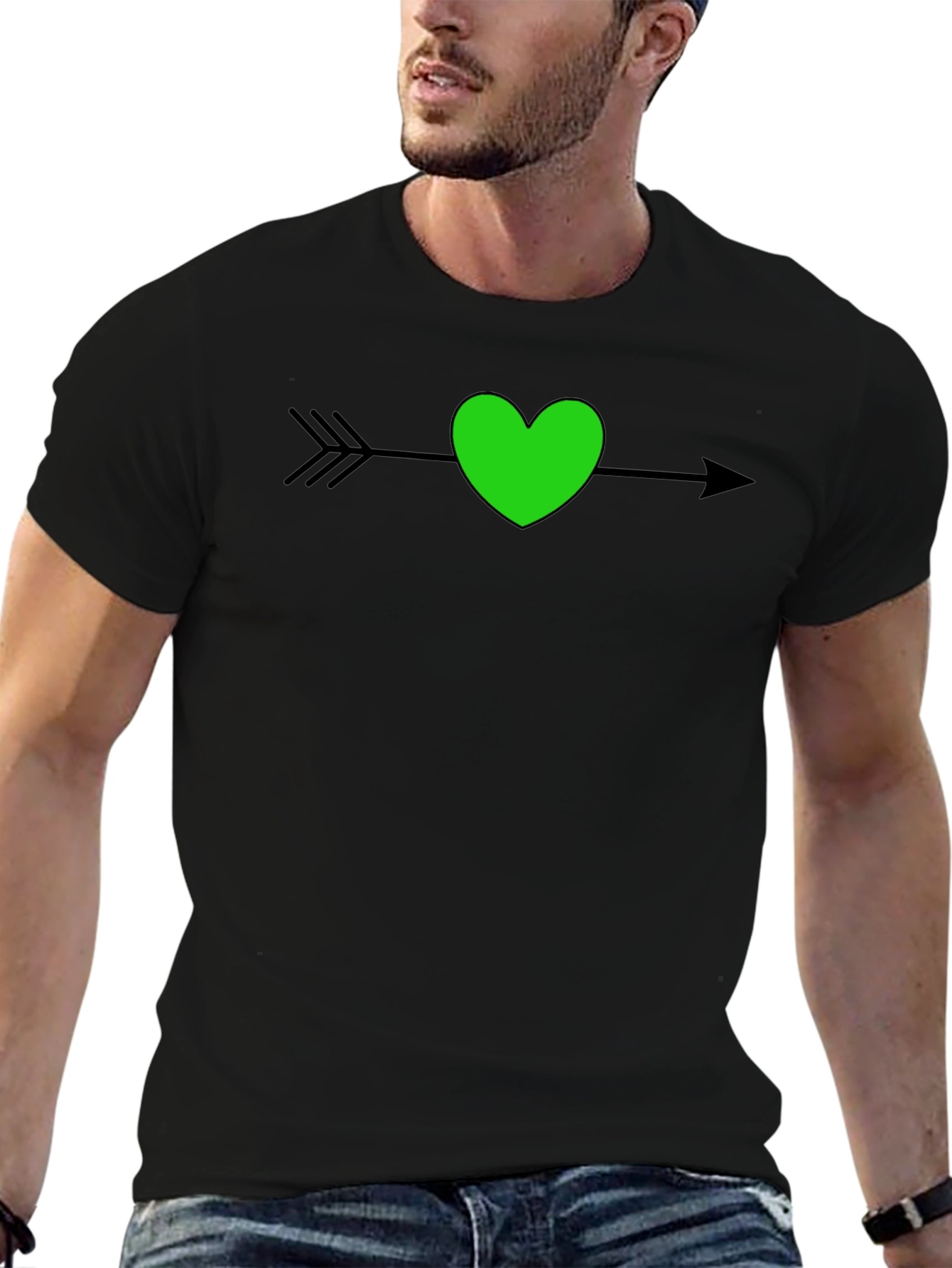 Black Heart Arrow T-Shirt - Stylish Graphic Tee view 6