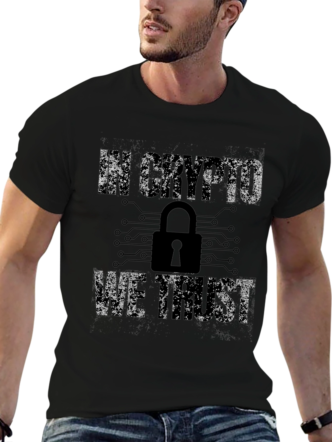 Black In Crypto We Trust Graphic T-Shirt view 6