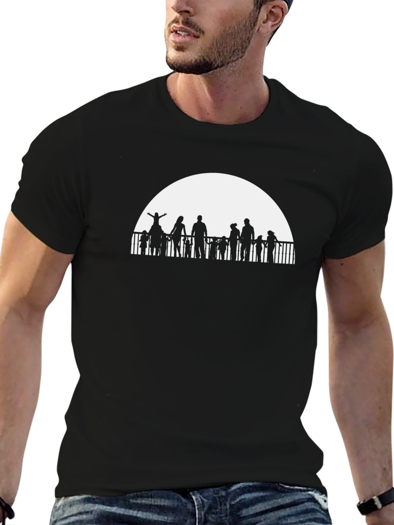 Black Family Silhouette Graphic T-Shirt view 6