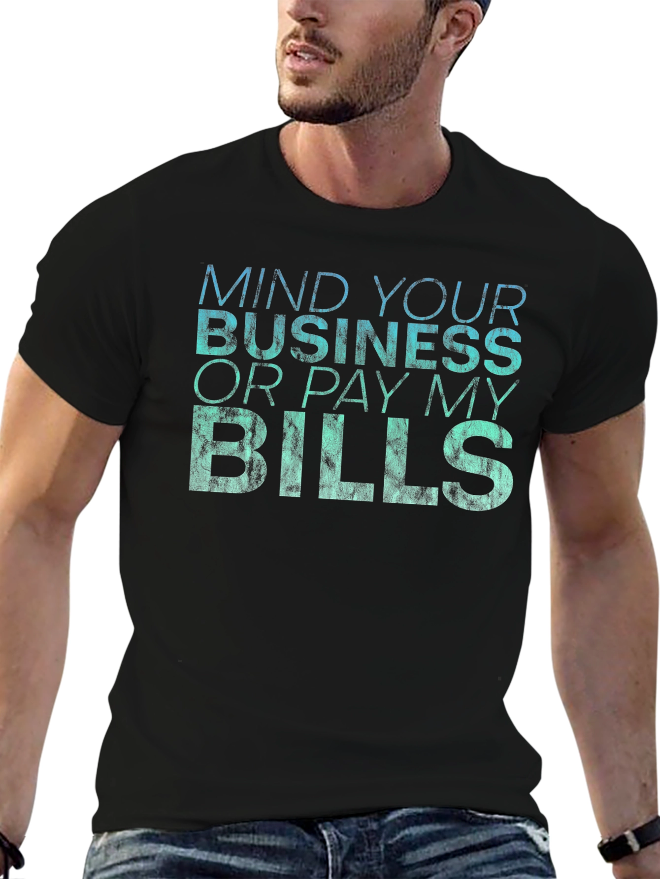 Black Mind Your Business Graphic T-Shirt - Premium Cotton Blend view 6