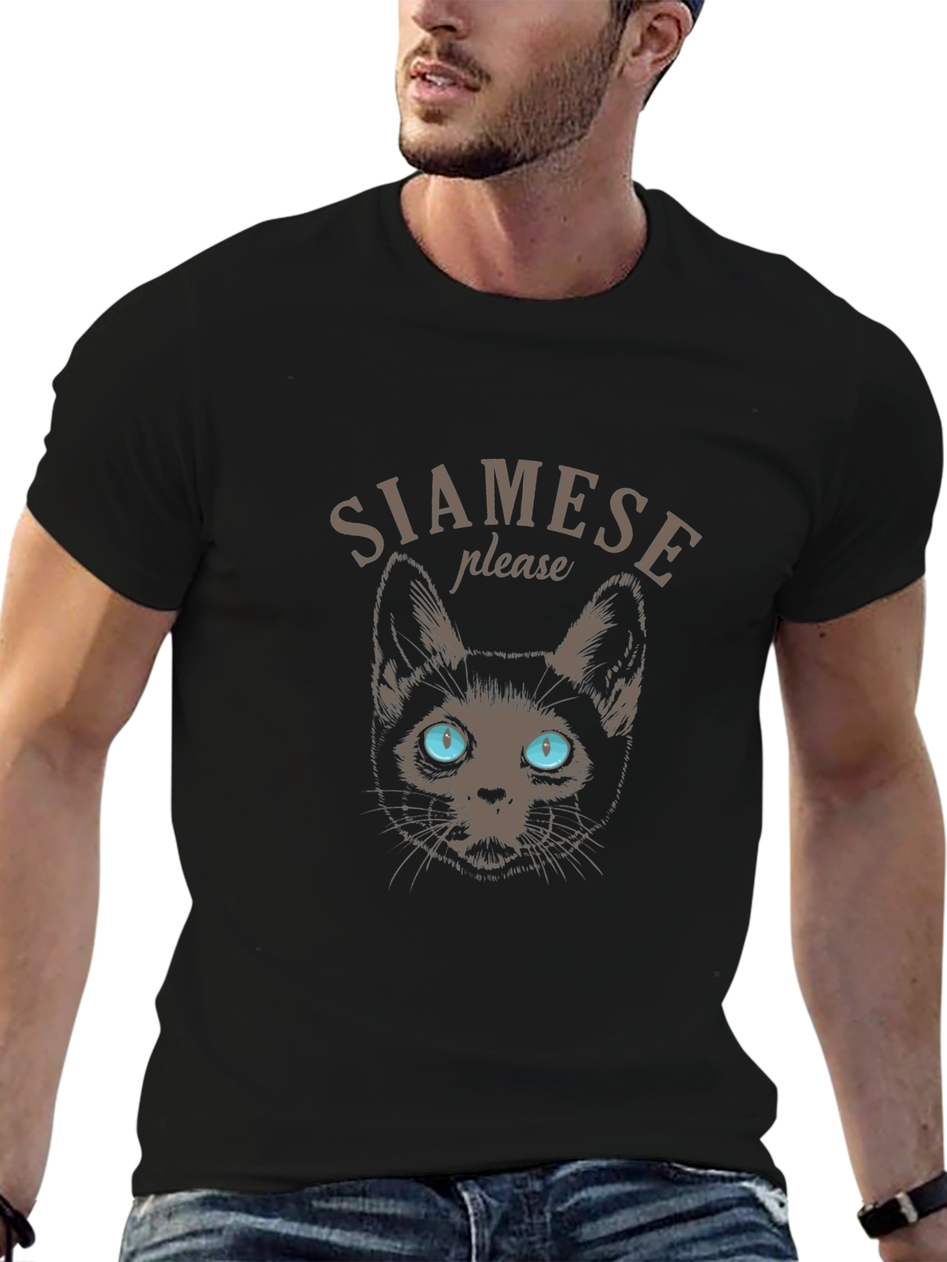 Black Siamese Cat Graphic Tee - Soft Cotton Blend view 6