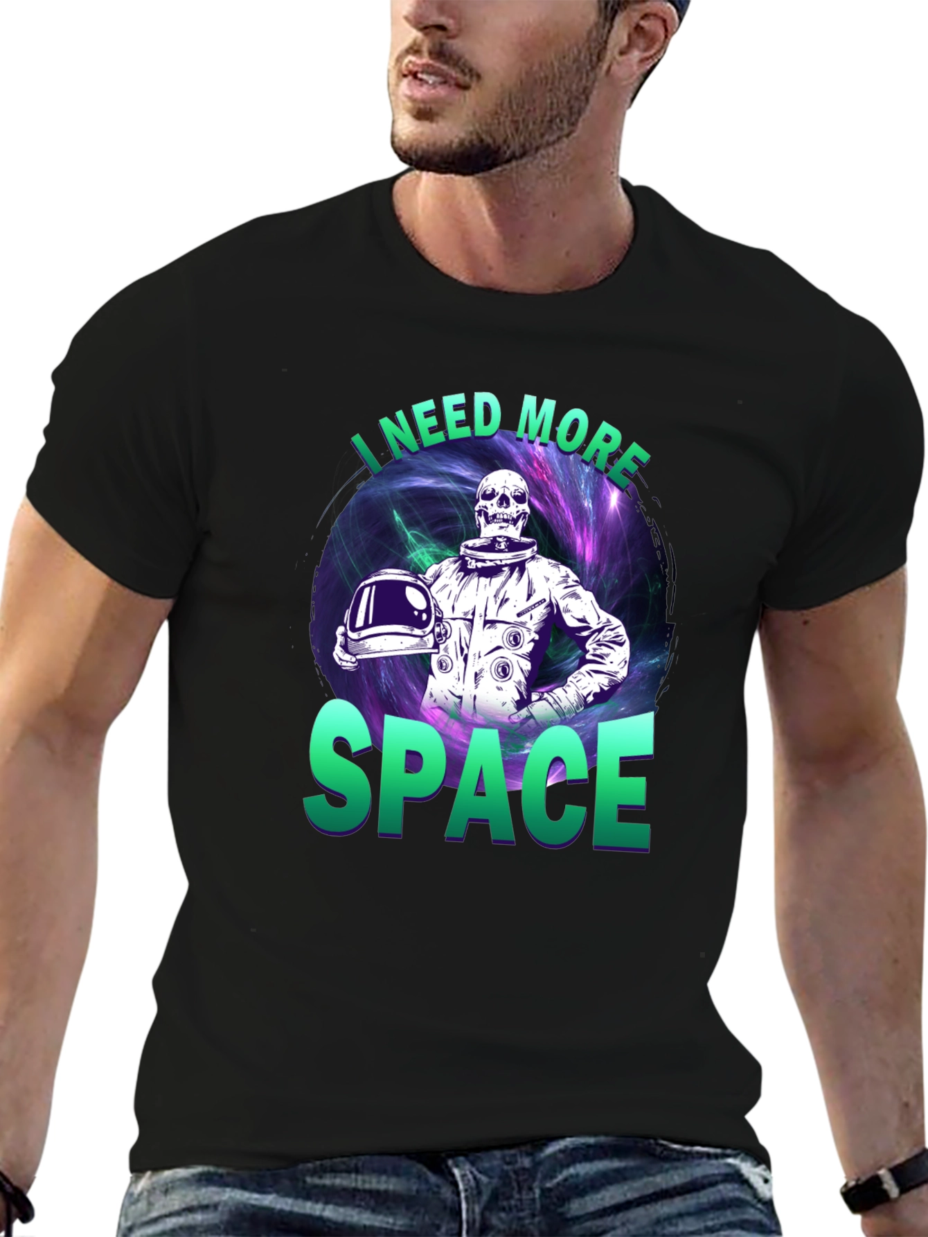 Black I Need More Space T-Shirt view 6