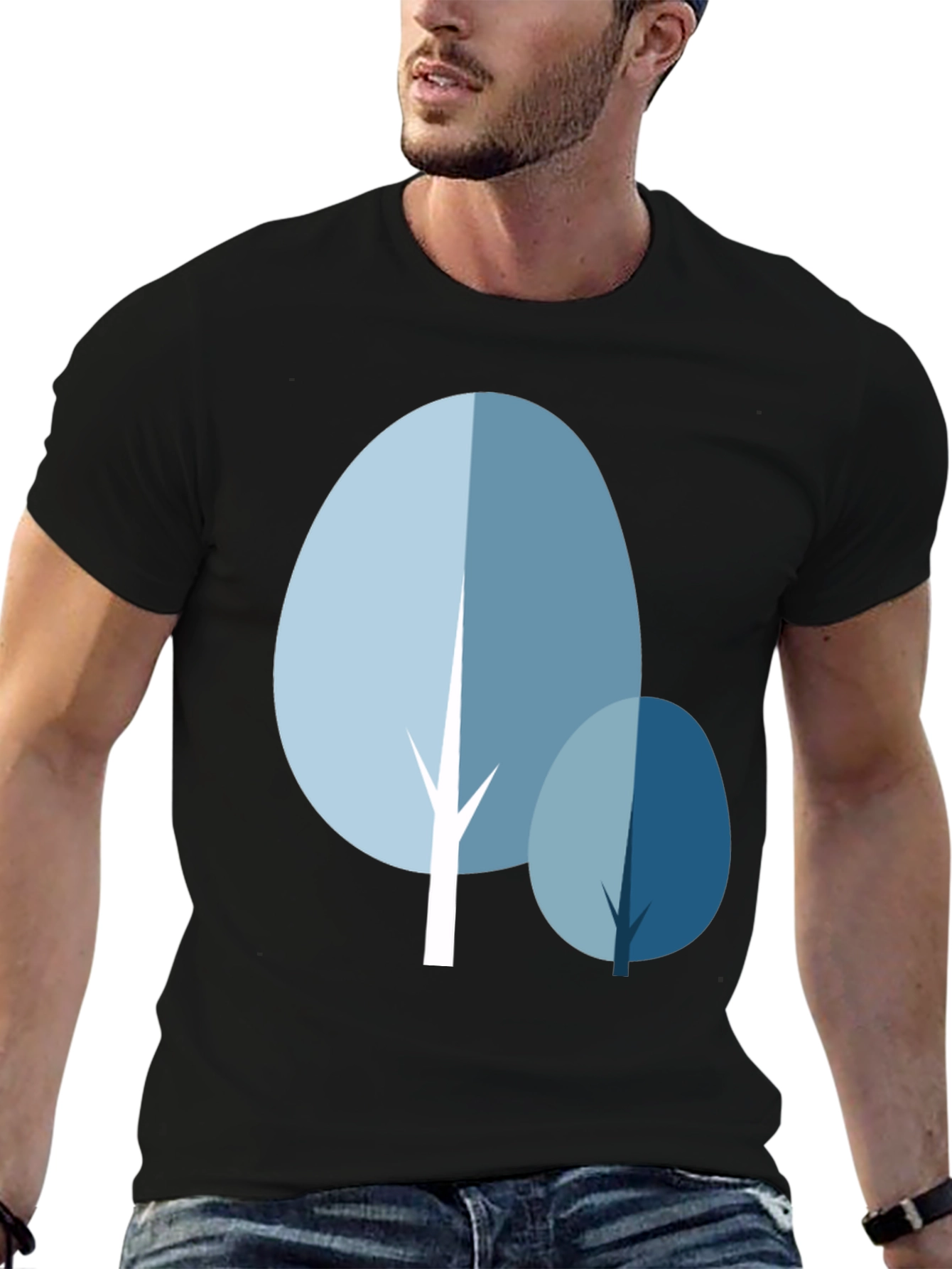 Black Abstract Tree Graphic Tee - Stylish Casual Wear view 6