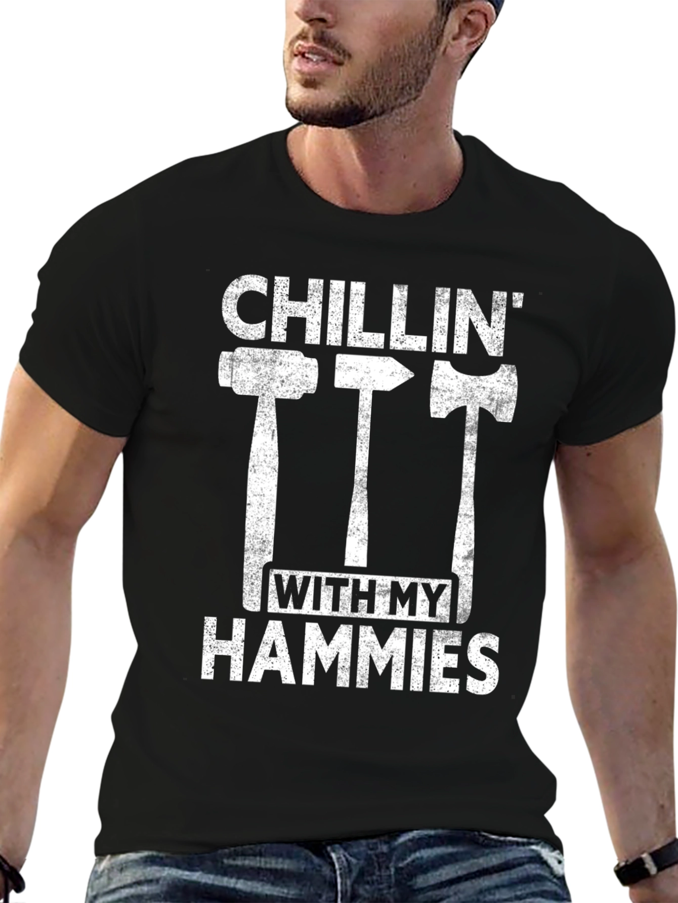 Black Chillin' With My Hammies Graphic T-Shirt view 6