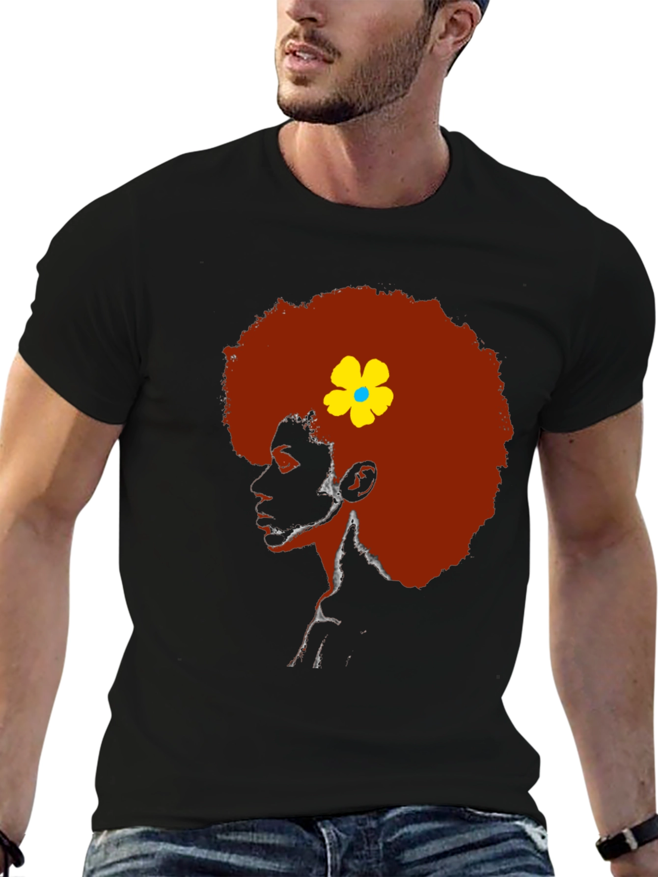 Afro Flower Power Graphic T-Shirt - 6