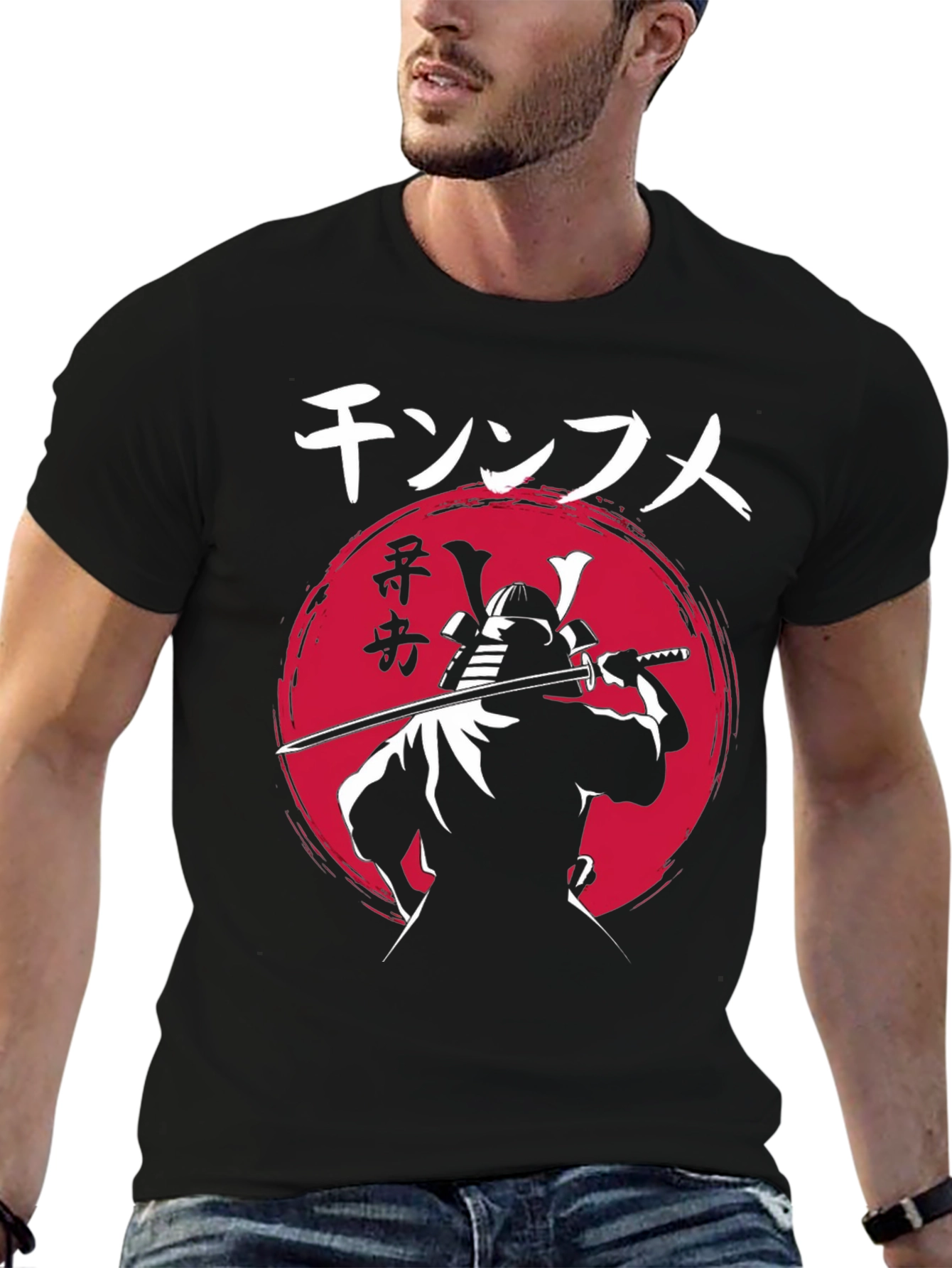 Black Samurai Katana Graphic T-Shirt - Japanese Warrior Tee view 6