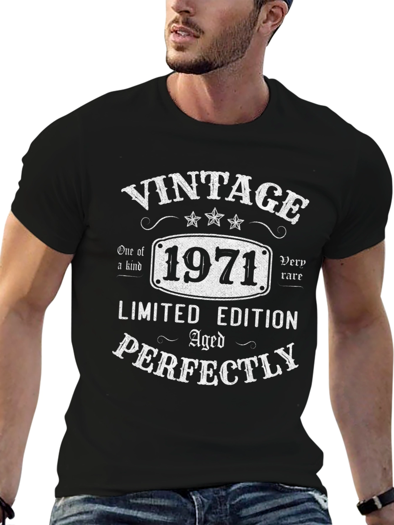 Black Vintage 1971 Limited Edition Aged Perfectly T-Shirt view 6