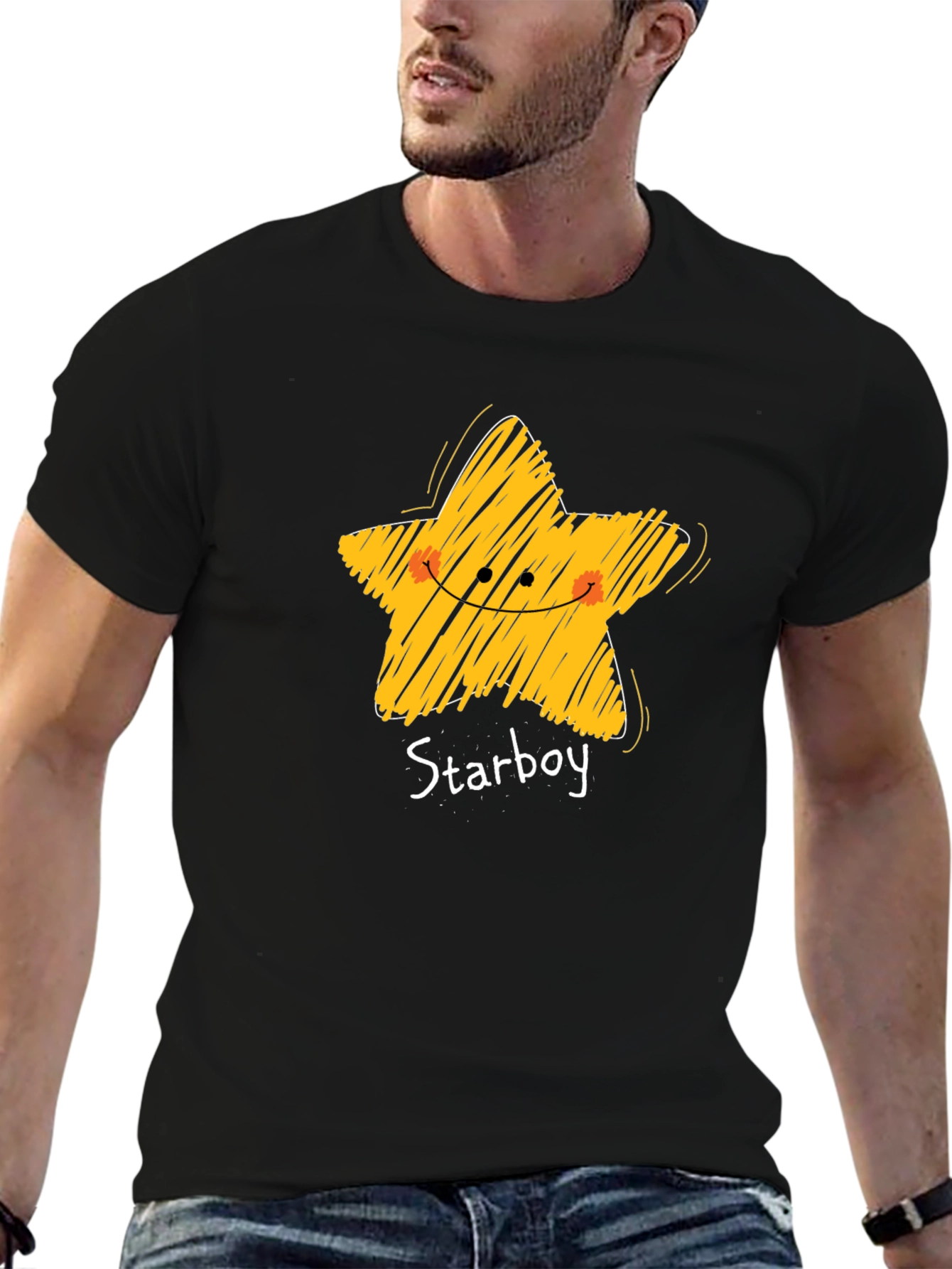 Black Starboy Graphic Tee - Casual Black T-Shirt view 6