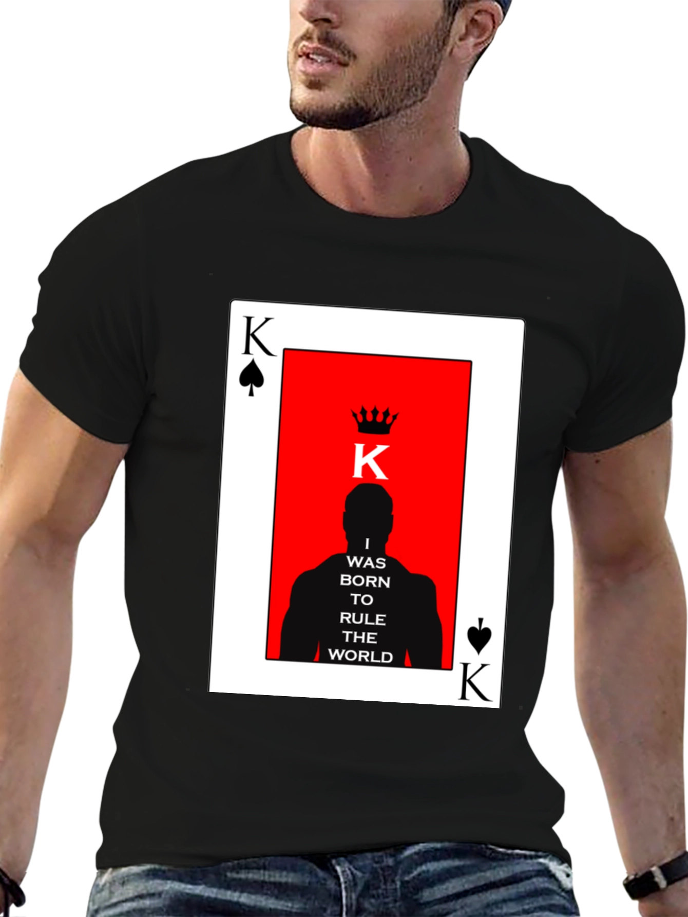 Black King of Spades T-Shirt - Born to Rule the World view 6