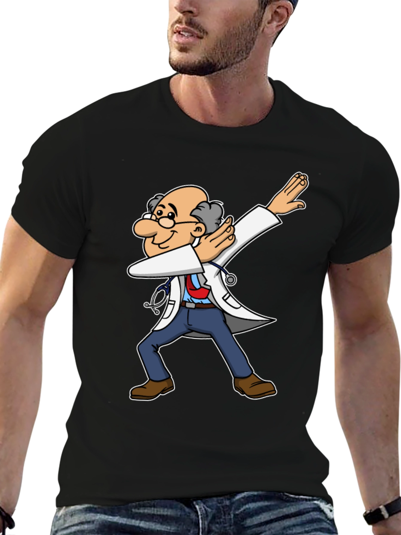 Black Dabbing Doctor T-Shirt - Funny Medical Tee view 6