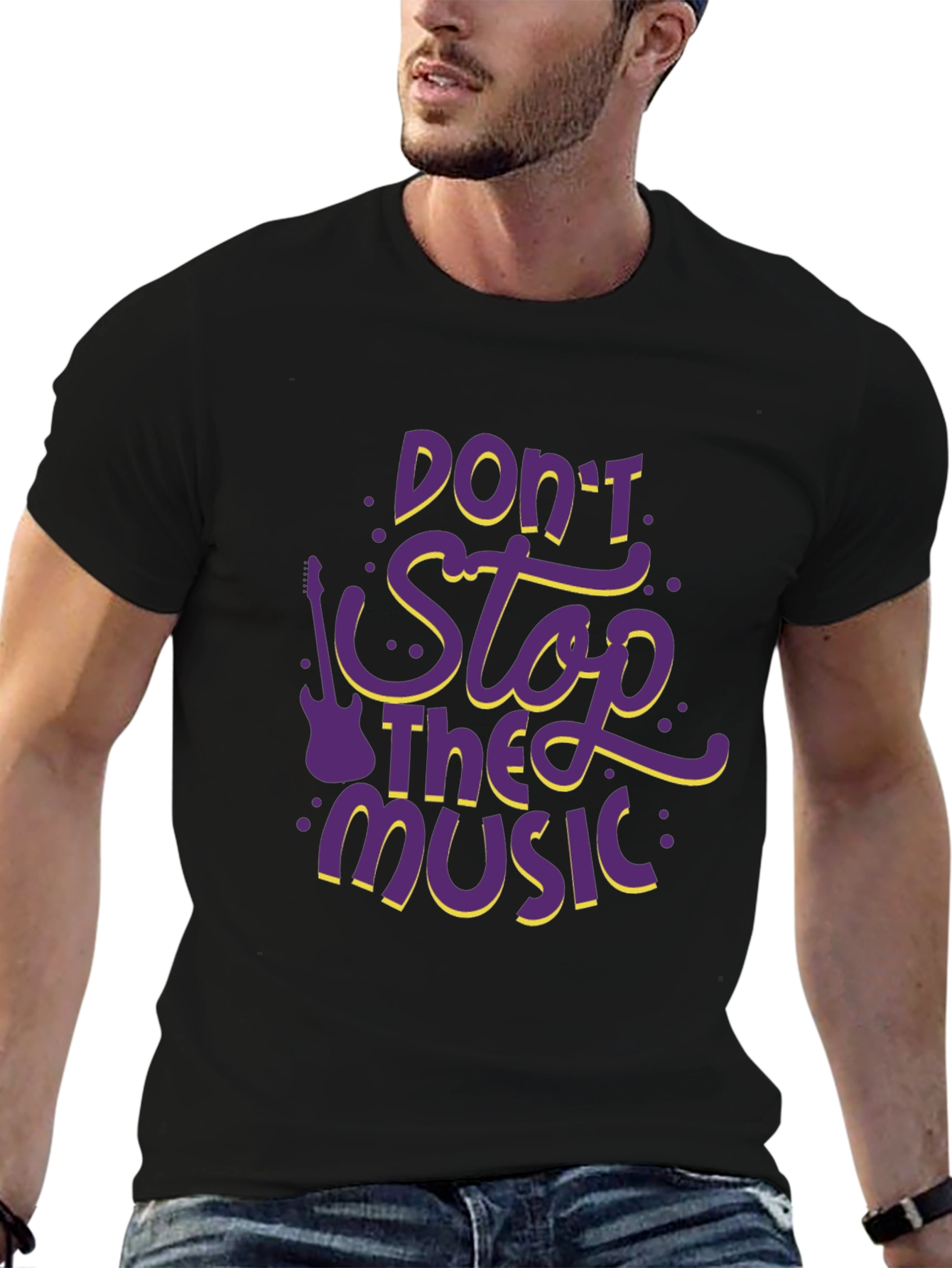 Black Don't Stop the Music Graphic T-Shirt view 6