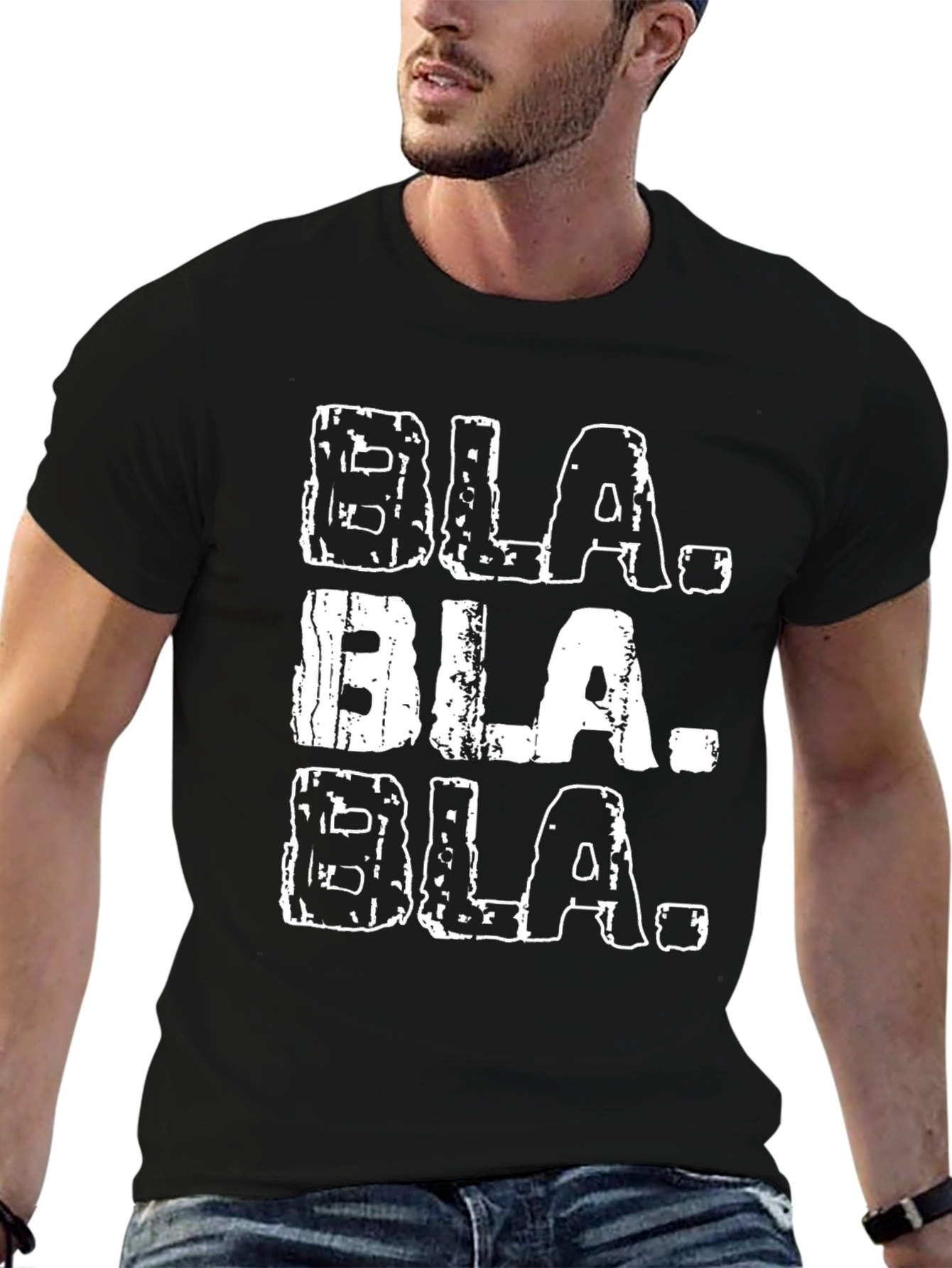 Black Bla Bla Bla Black T-Shirt view 6
