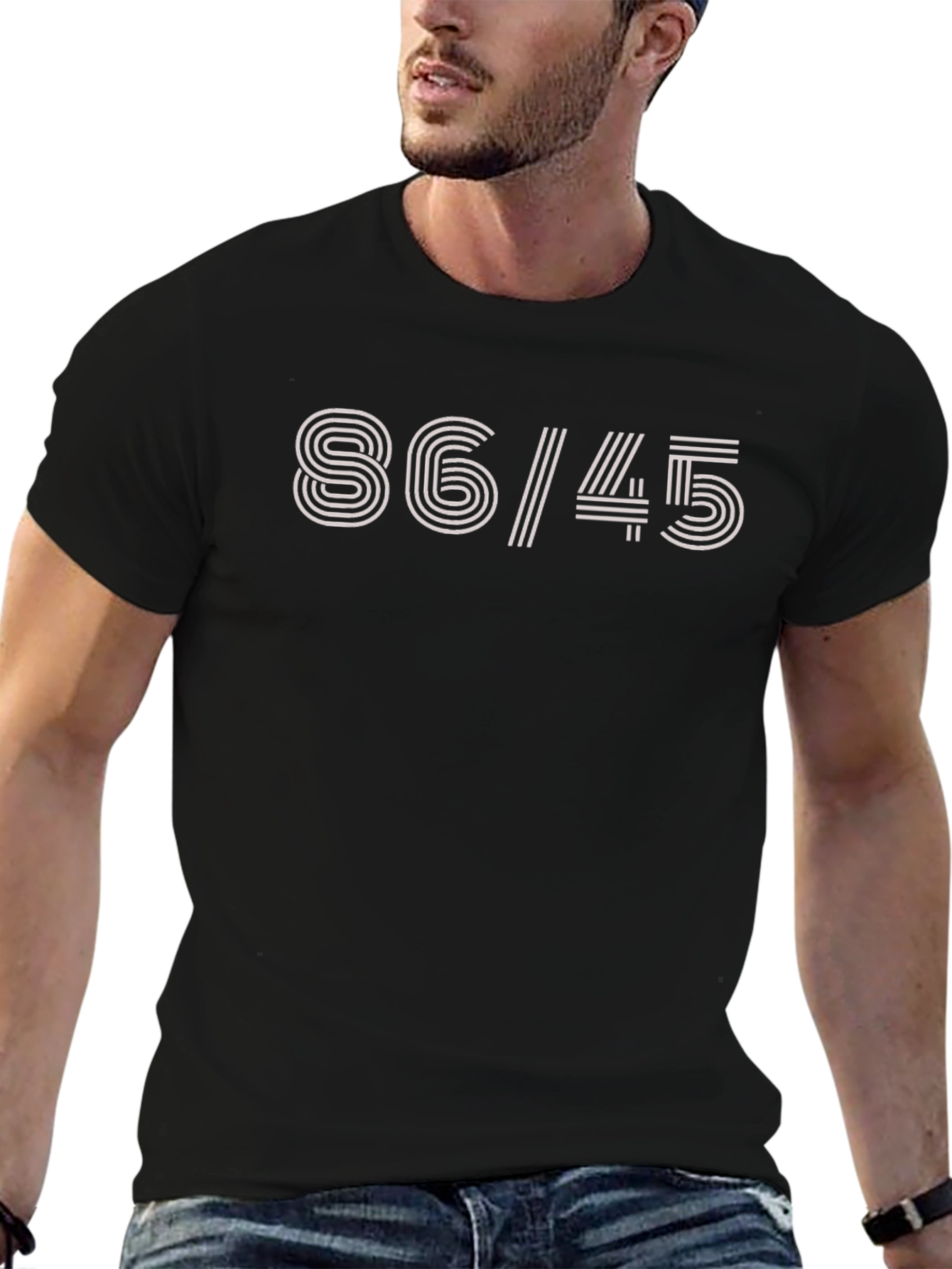 Black 86/45 Graphic Tee -  Statement Shirt view 6
