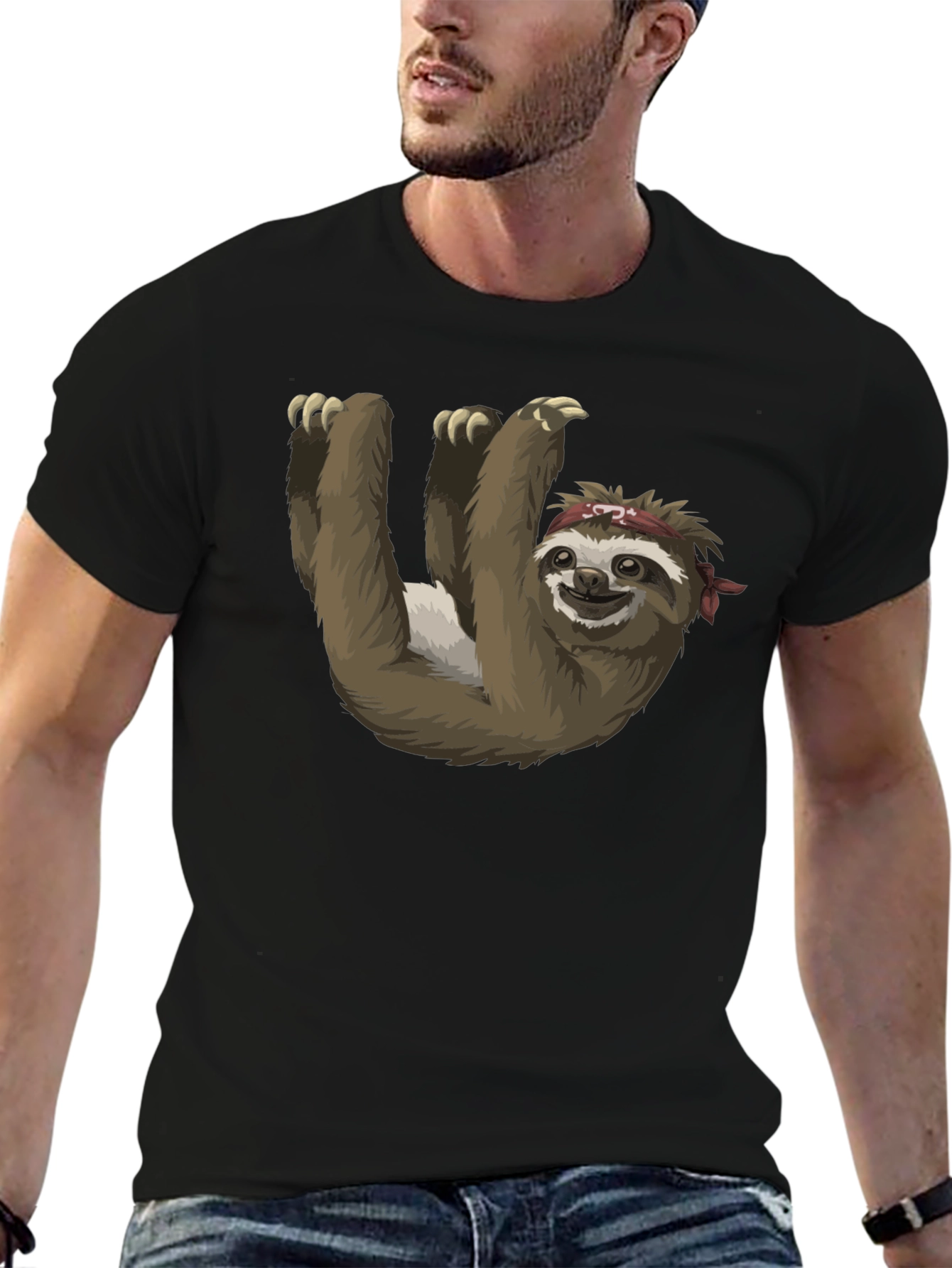 Black Sloth Bandit Black T-Shirt view 6