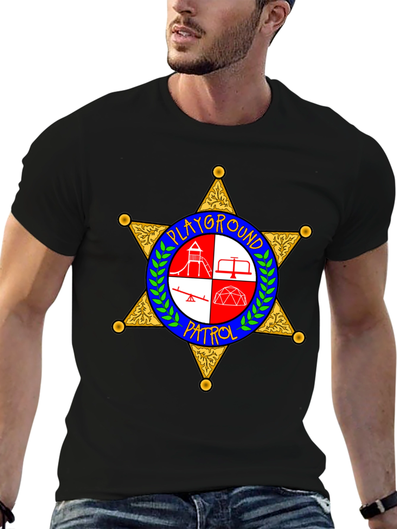 Black Playground Patrol Sheriff Star T-Shirt view 6