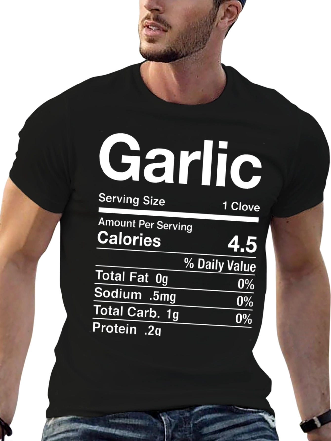 Black Garlic Nutrition Facts Novelty T-Shirt view 6