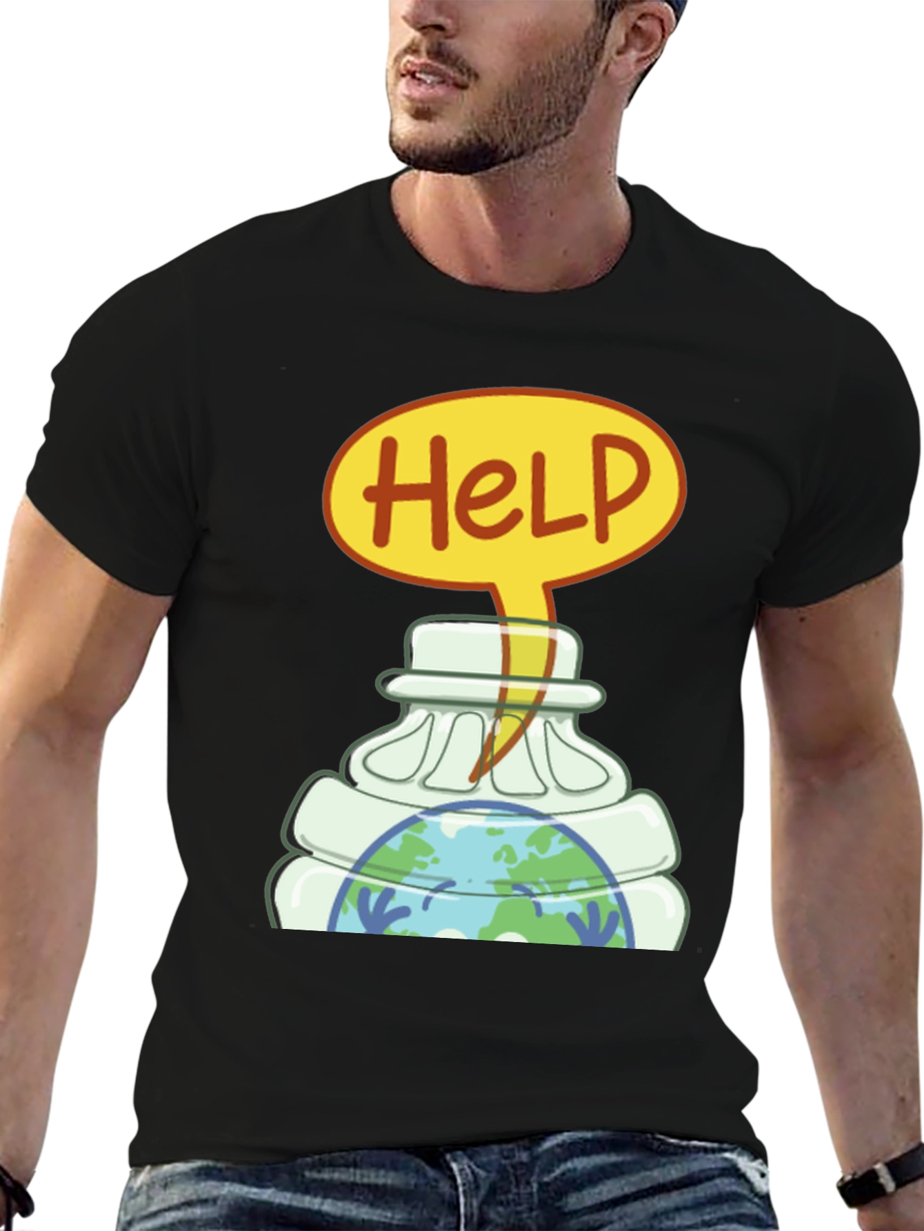 Black Earth SOS T-Shirt - Save the Planet Tee view 6