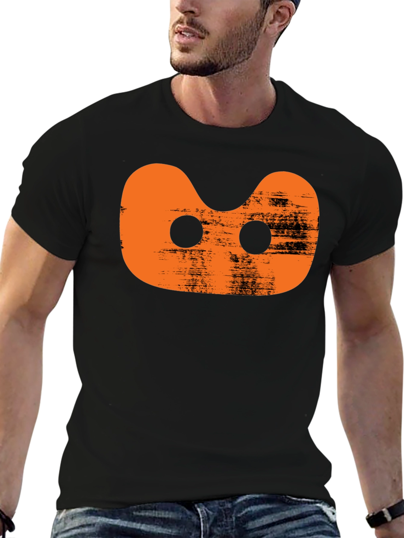 Black Orange Alien Black T-Shirt view 6