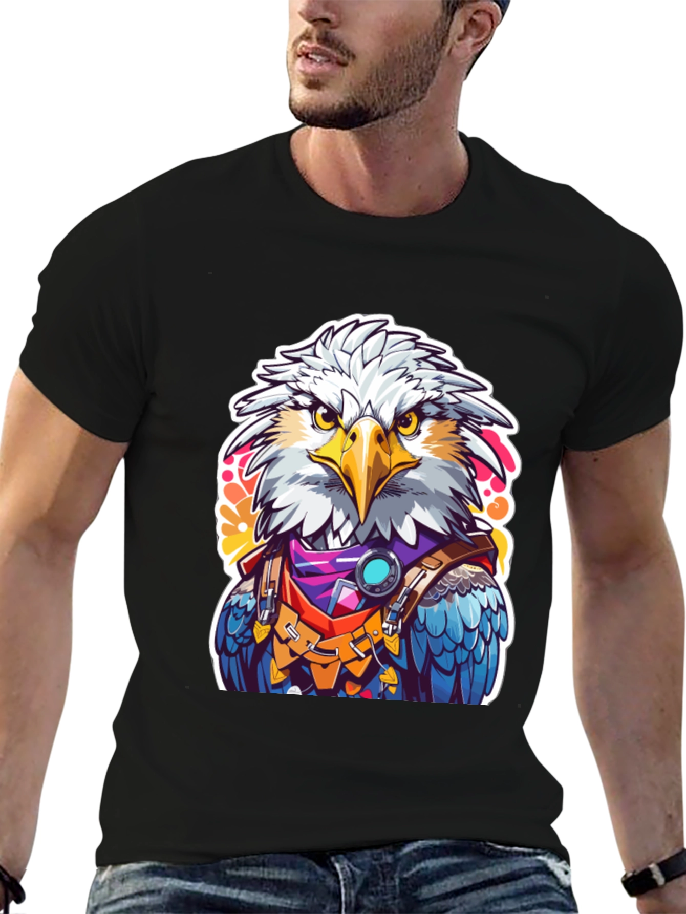 Black Eagle Warrior Graphic Tee - Bold Design view 6