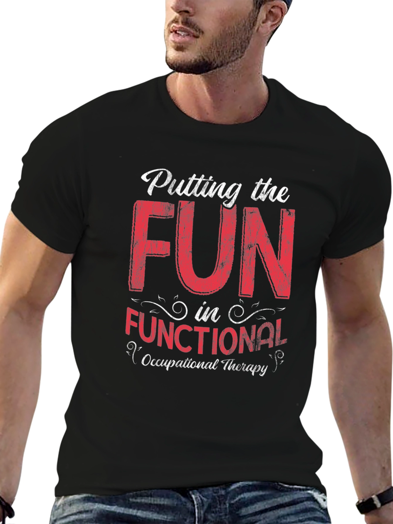 Black Fun in Functional Occupational Therapy Graphic Tee view 6