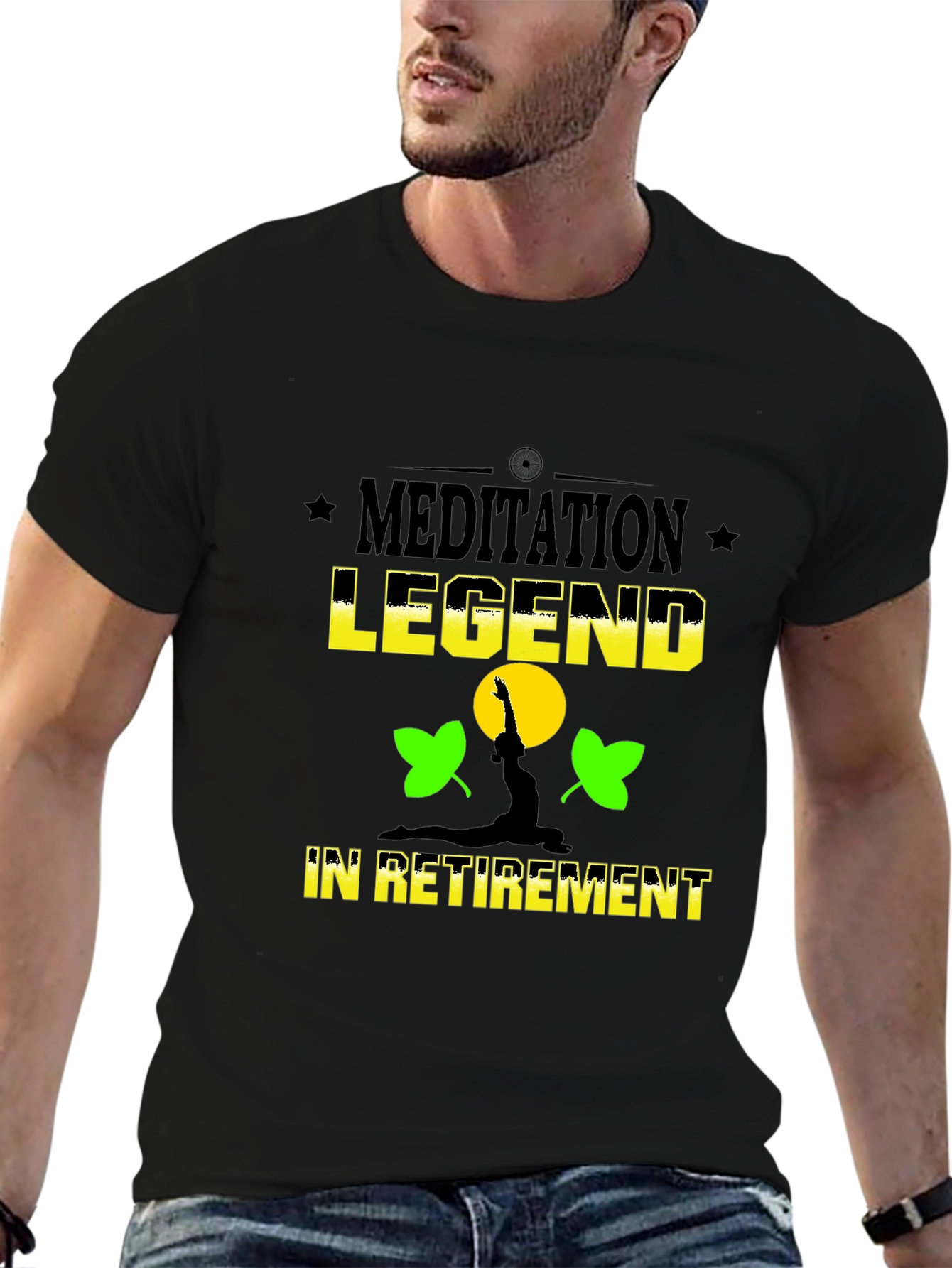 Black Meditation Legend Retirement T-Shirt - Relax in Style! view 6