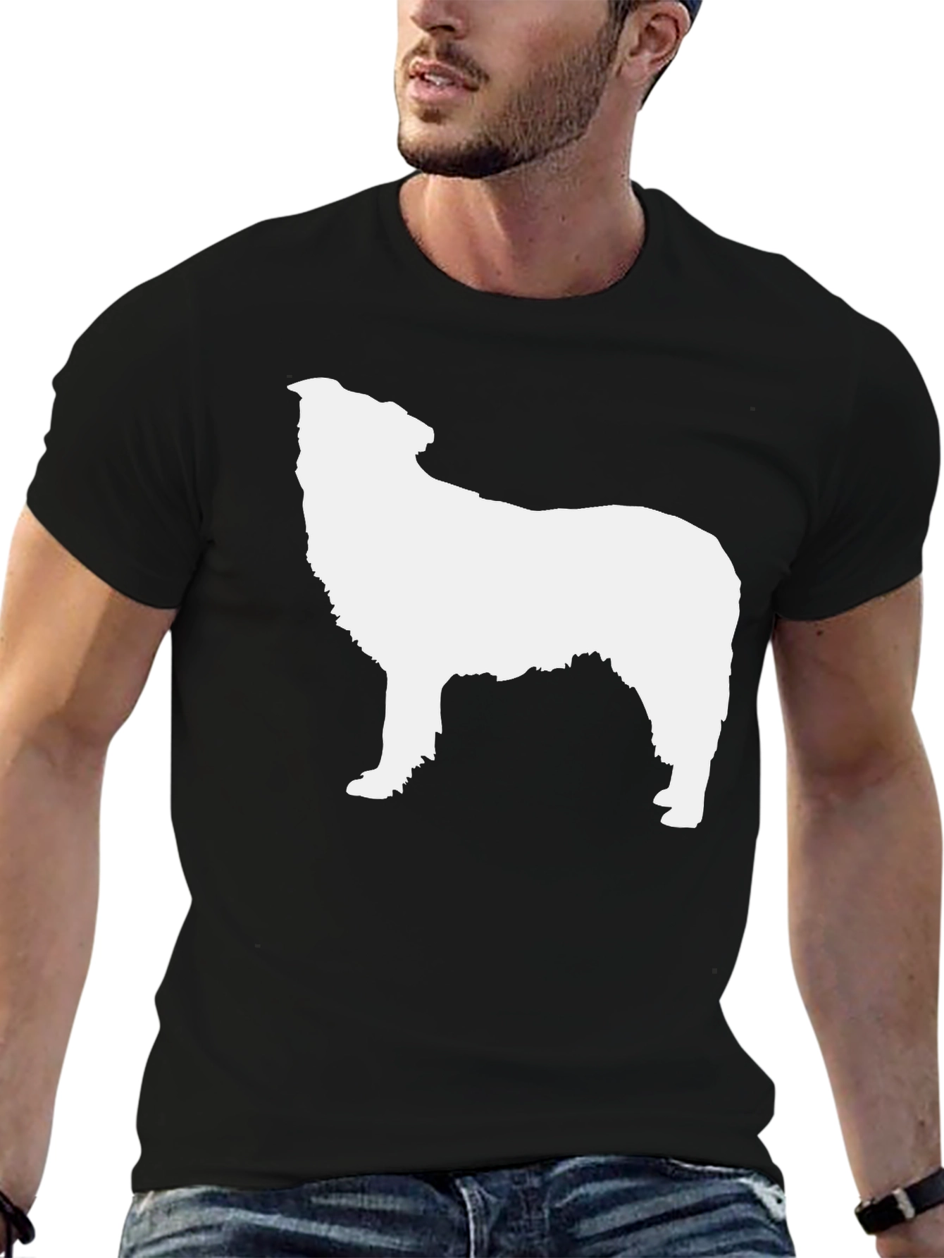 Black Dog Silhouette T-Shirt - Classic Black Tee view 6