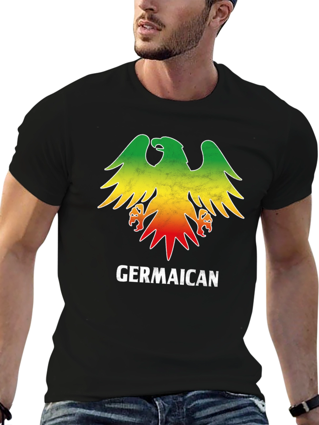Germaican T-Shirt - German Jamaican Flag Eagle - 6