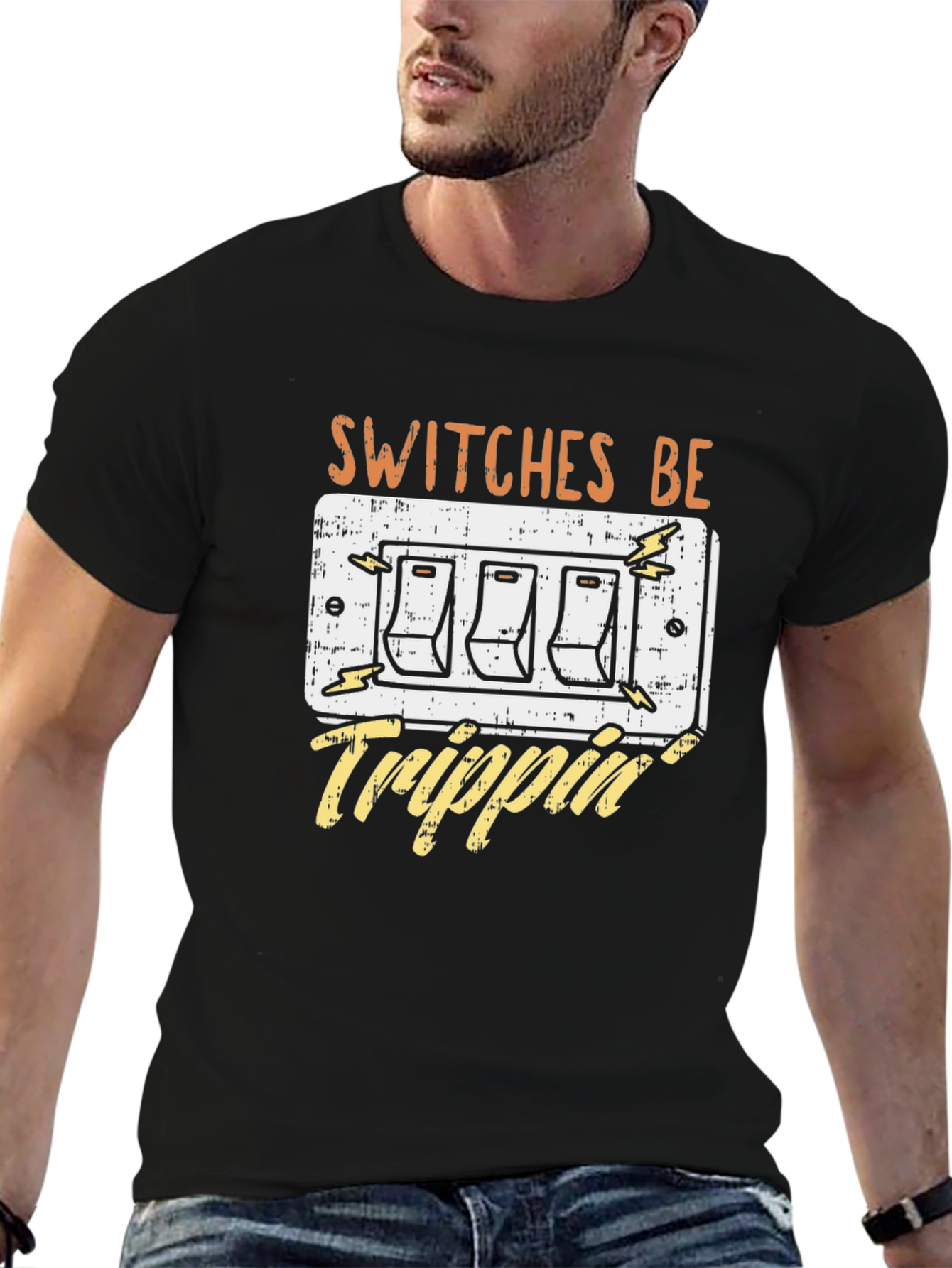 Black Switches Be Trippin' Funny Graphic T-Shirt view 6