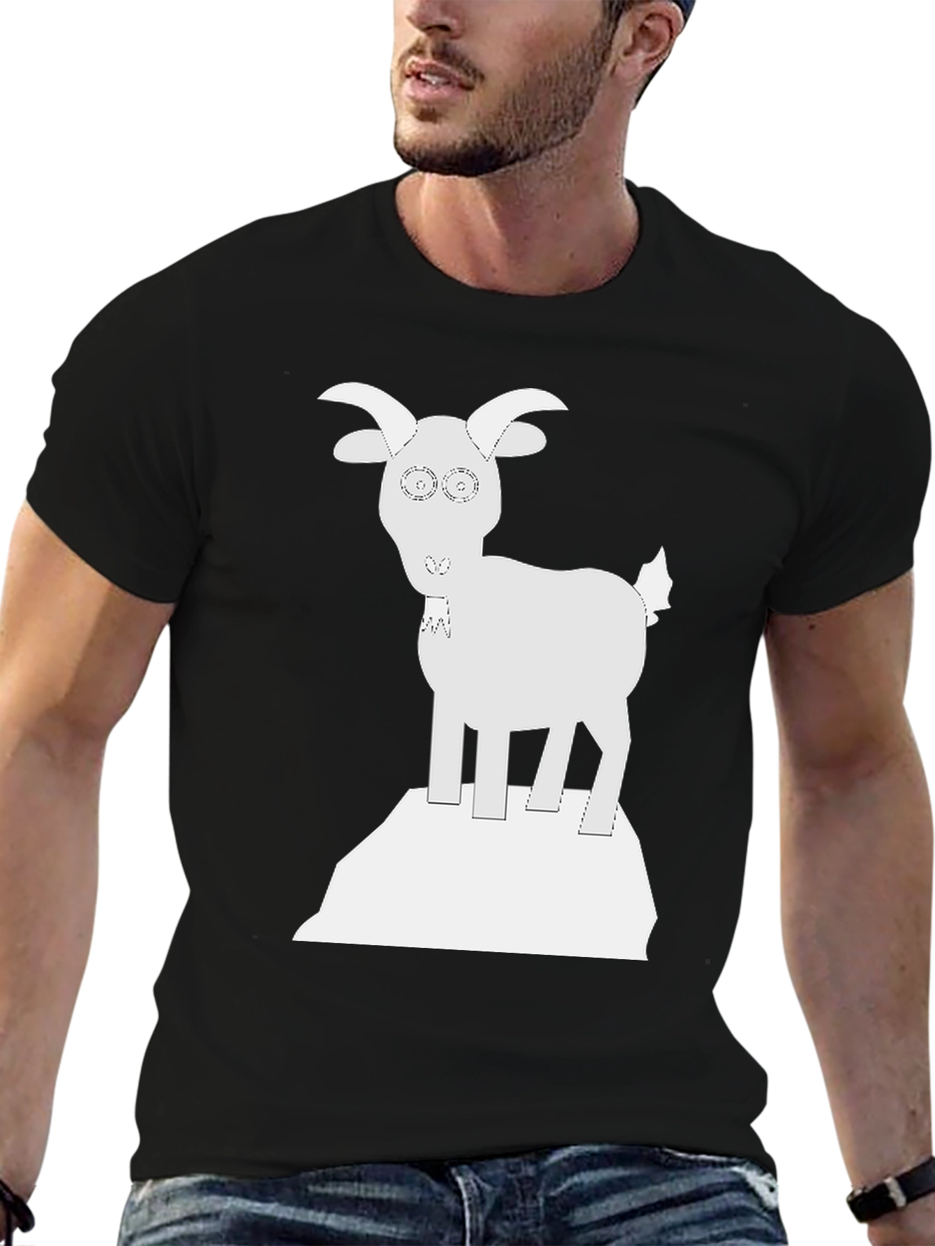 Black Goat on a Rock Graphic Tee - Black view 6