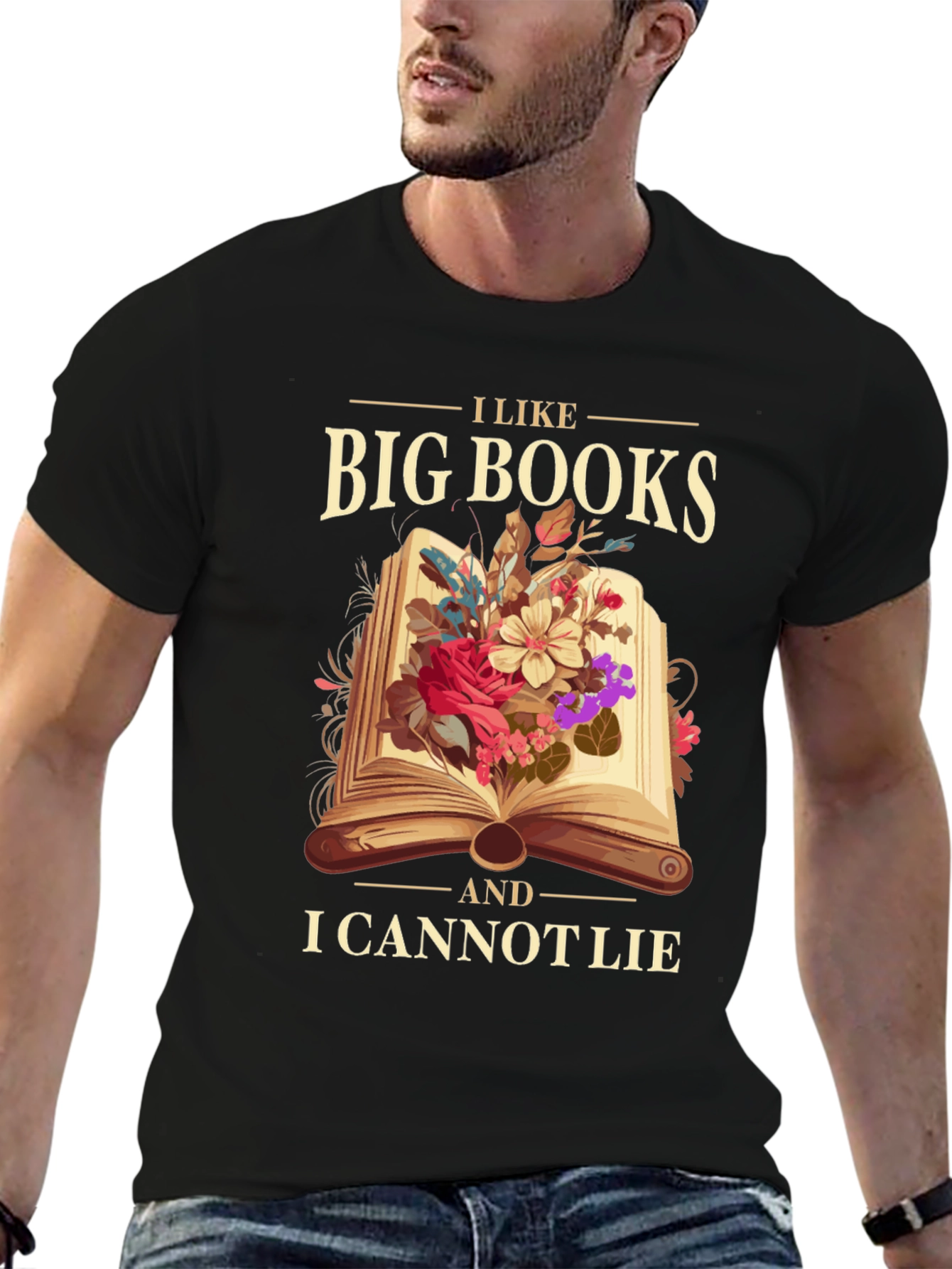 Black I Like Big Books T-Shirt view 6