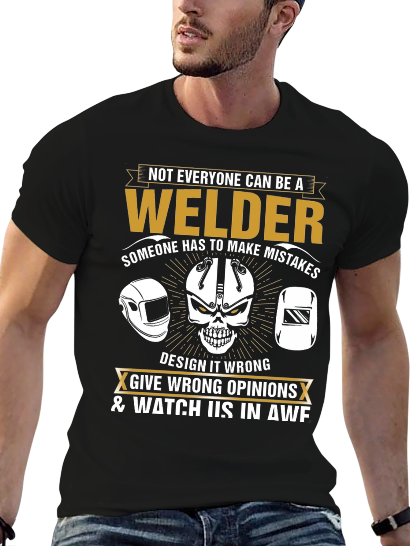 Black Welder T-Shirt: Not Everyone Can Be A Welder Funny Tee view 6