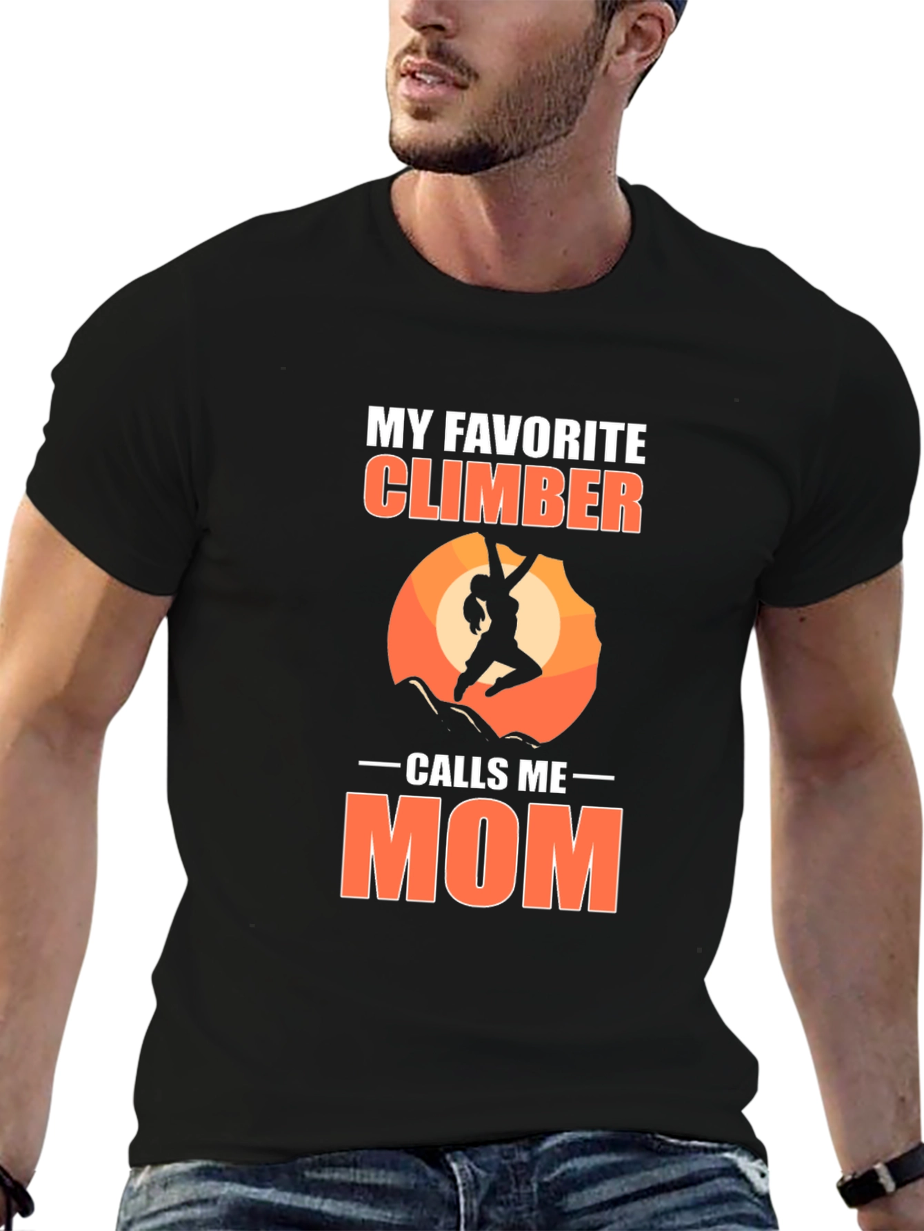 Black My Favorite Climber Calls Me Mom T-Shirt view 6