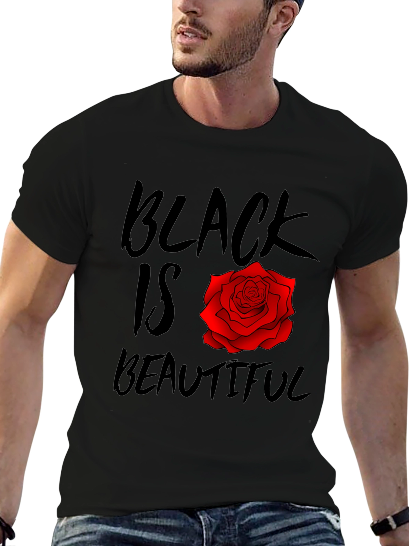 Black Black Is Beautiful Rose T-Shirt view 6