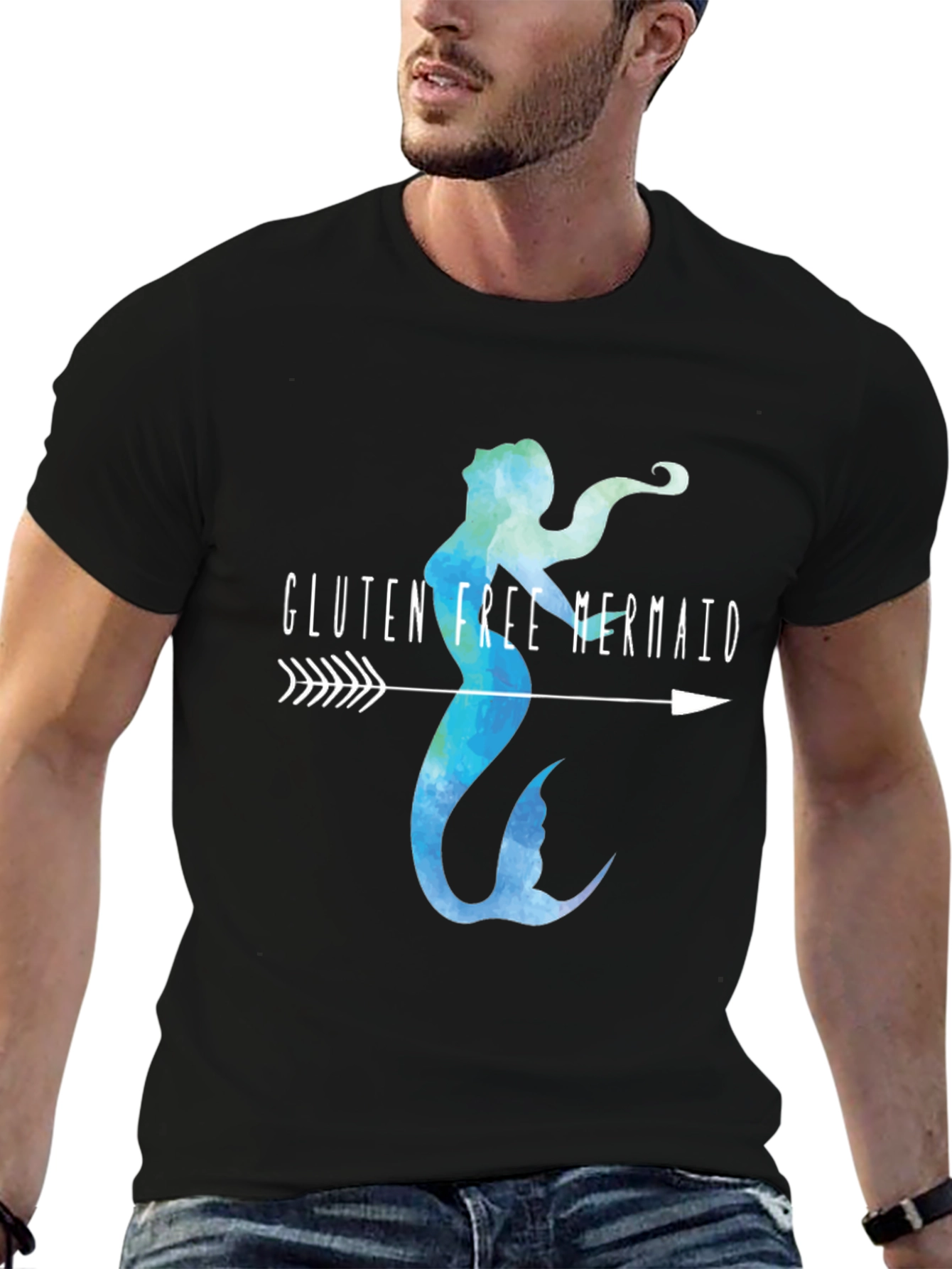 Black Gluten Free Mermaid Graphic Tee view 6