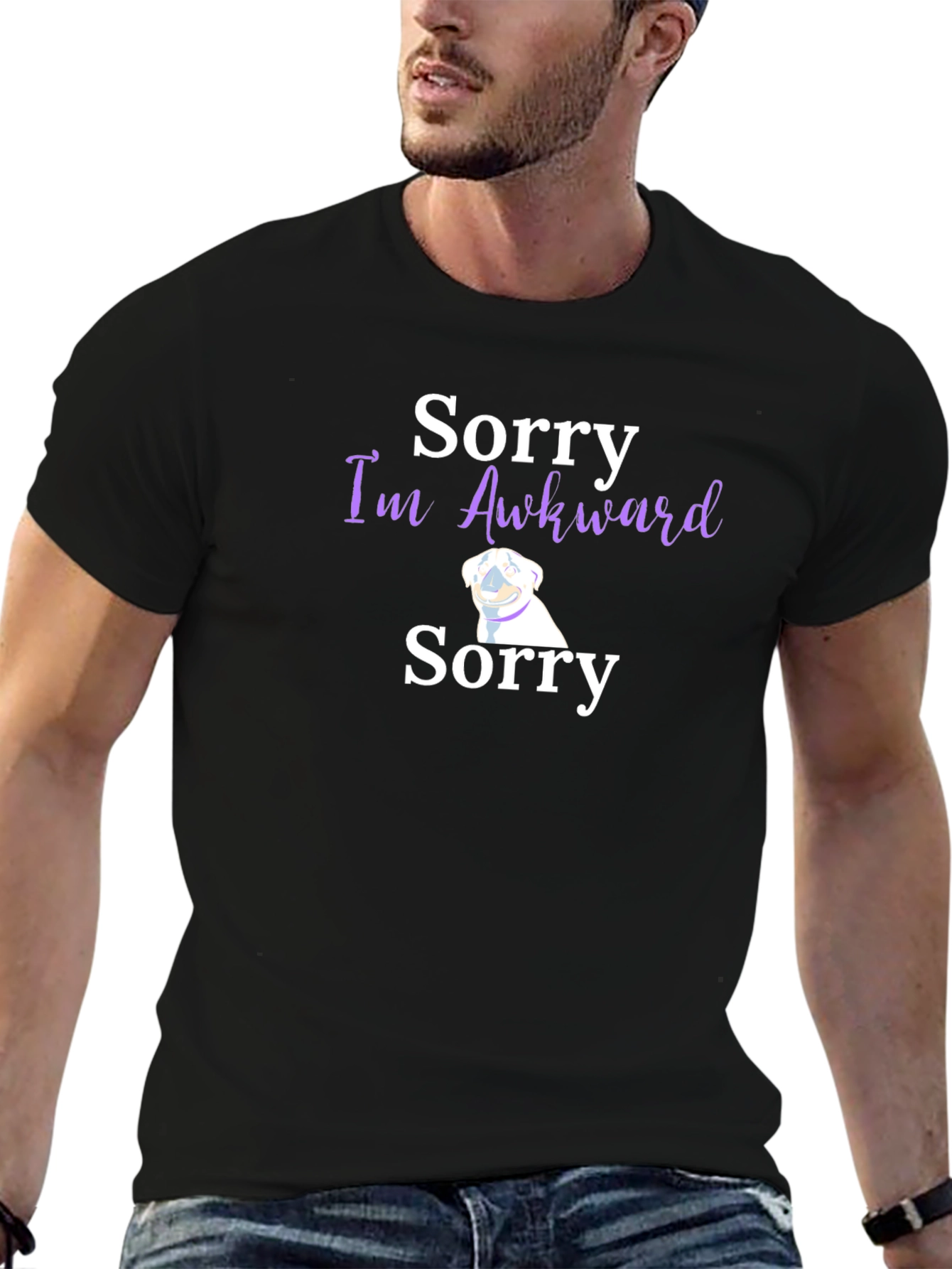 Black Sorry I'm Awkward Graphic T-Shirt view 6