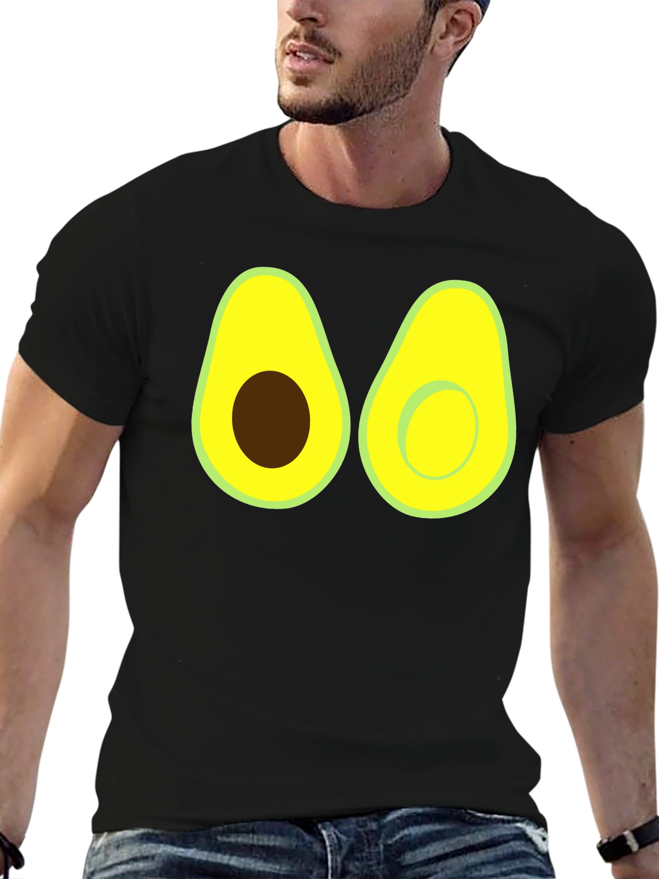 Black Avocado Graphic Tee - Funny Fruit Shirt view 6