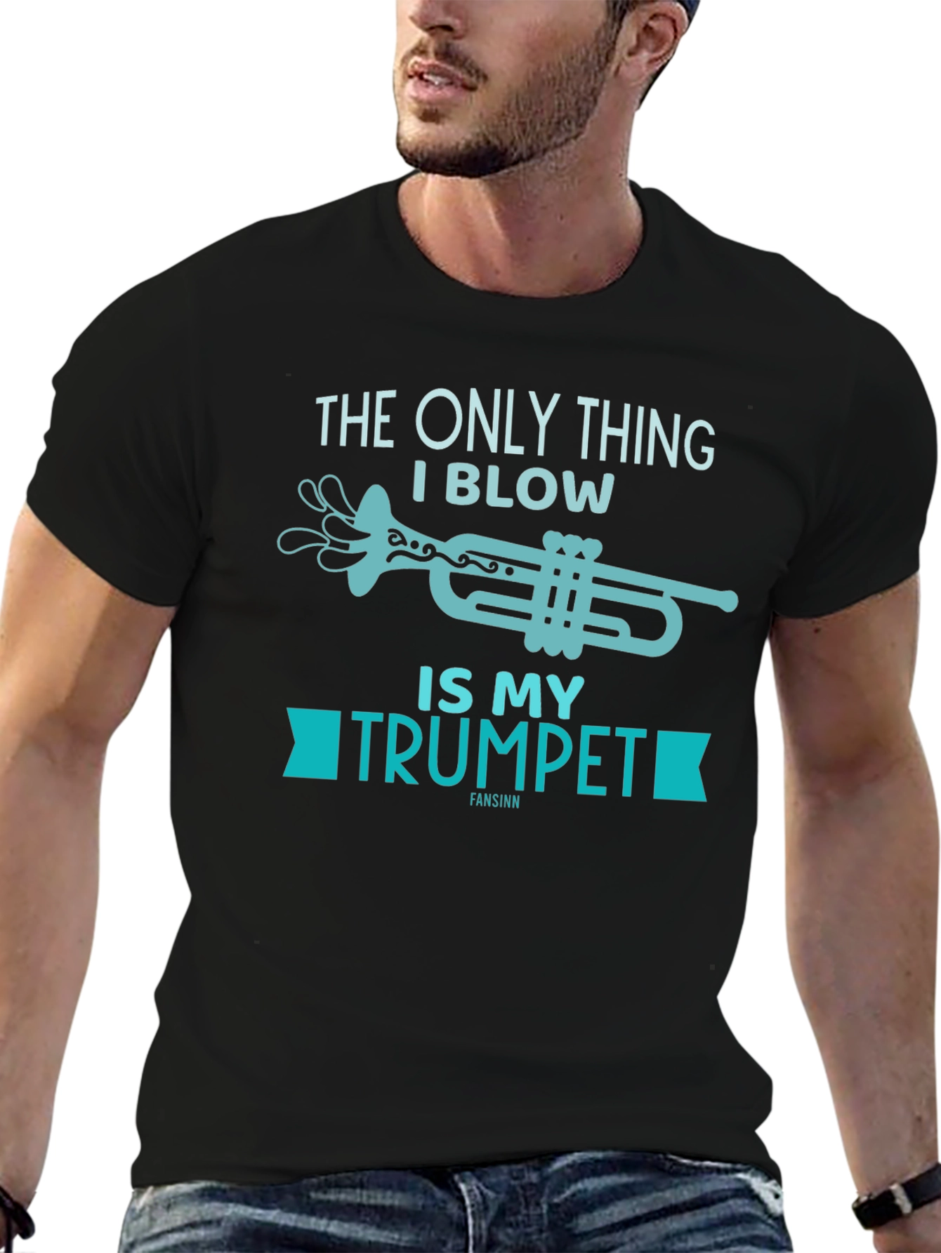 Black Funny Trumpet T-Shirt - The Only Thing I Blow! view 6