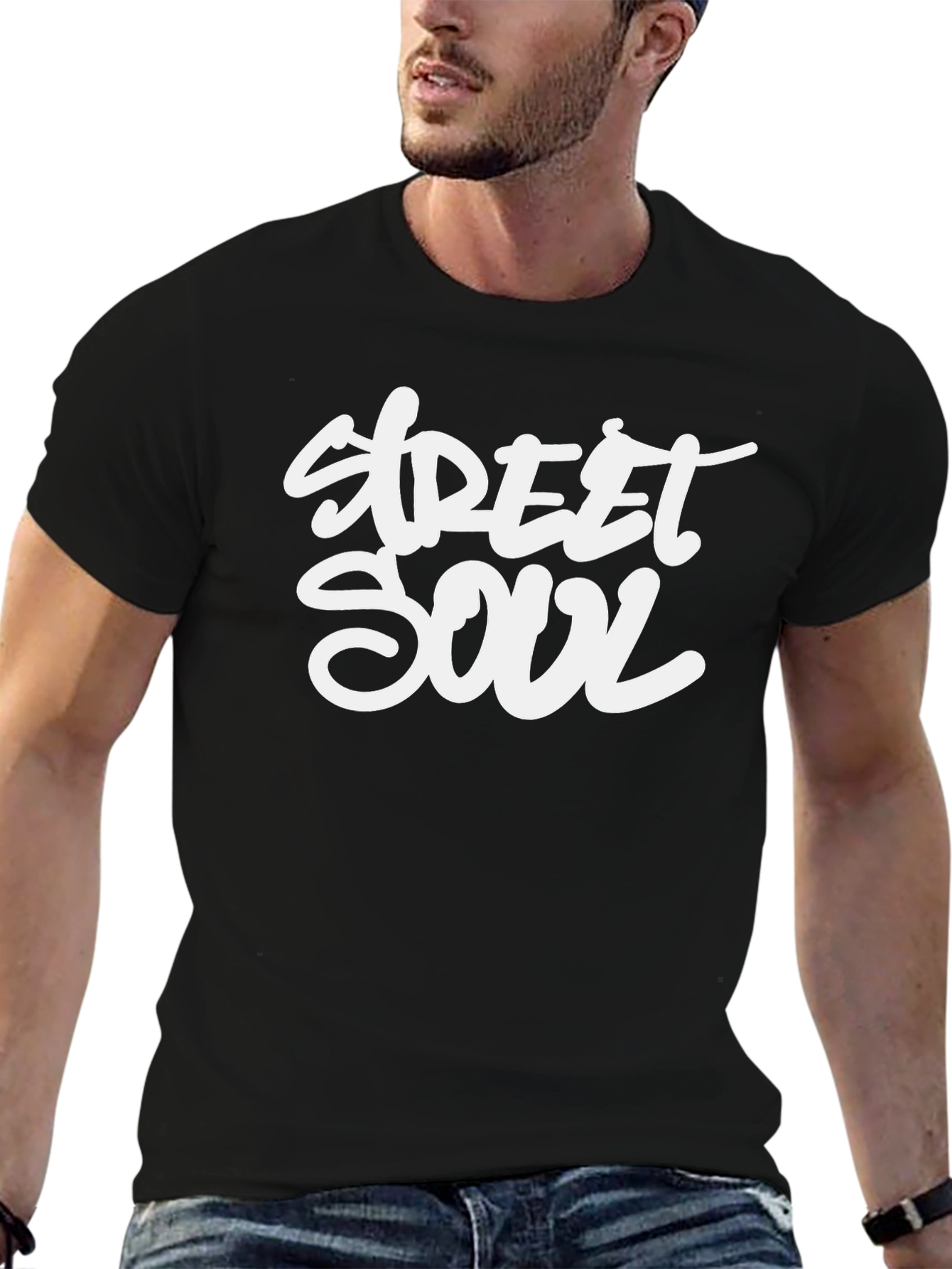 Black Street Soul Graphic Tee - Stylish Black T-Shirt view 6