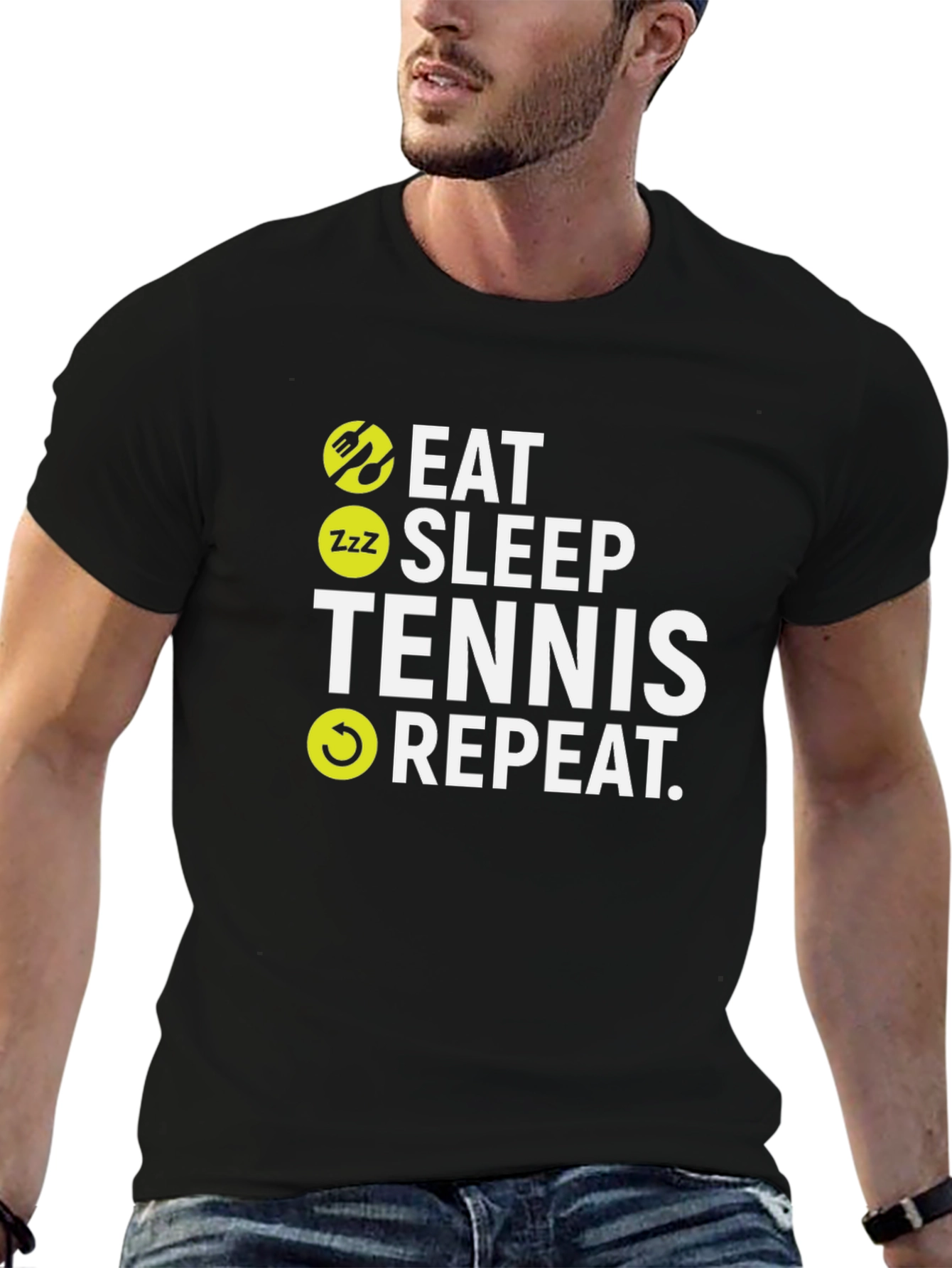 Eat Sleep Tennis Repeat Graphic T-Shirt - 6