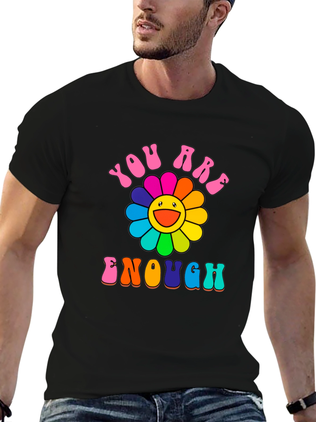 Black You Are Enough Graphic T-Shirt view 6