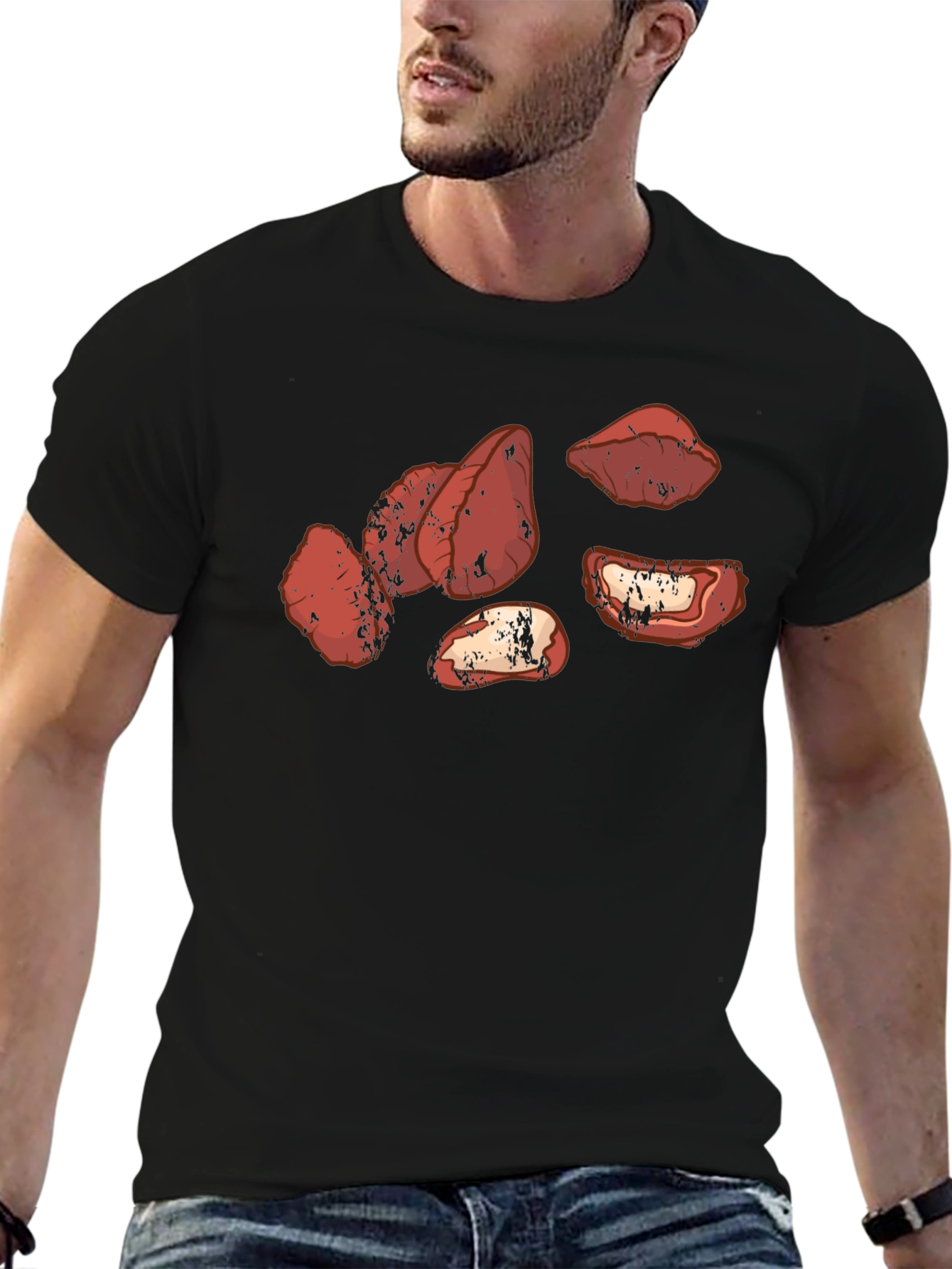 Black Dates Graphic T-Shirt - Unique Fruit Tee view 6