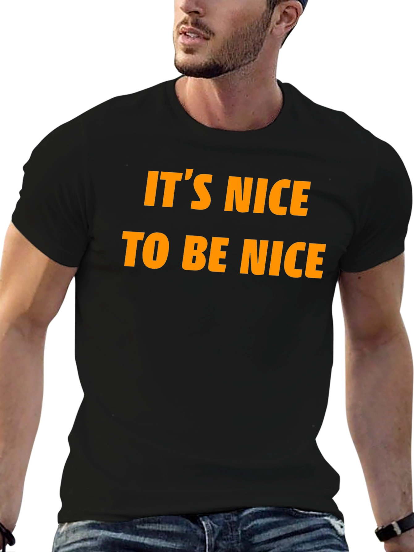 Black It's Nice To Be Nice T-Shirt view 6