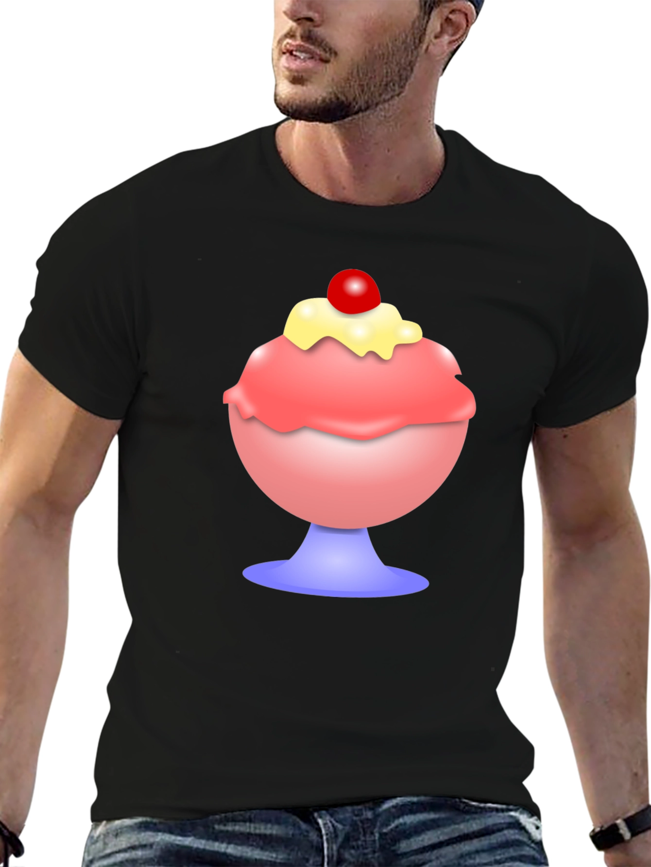 Black Ice Cream Dessert Graphic Tee view 6