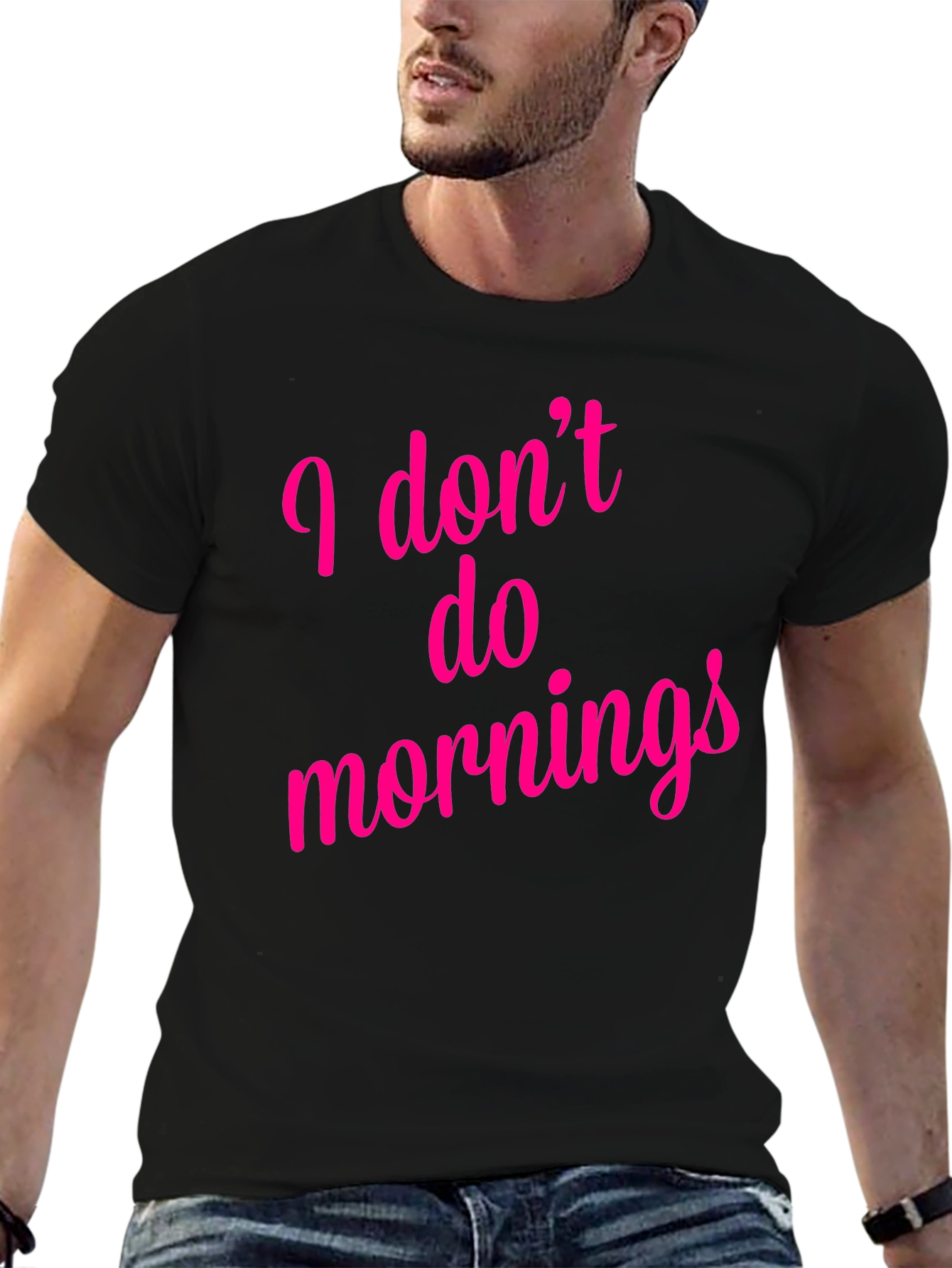 Black I Don't Do Mornings Graphic T-Shirt - Black view 6