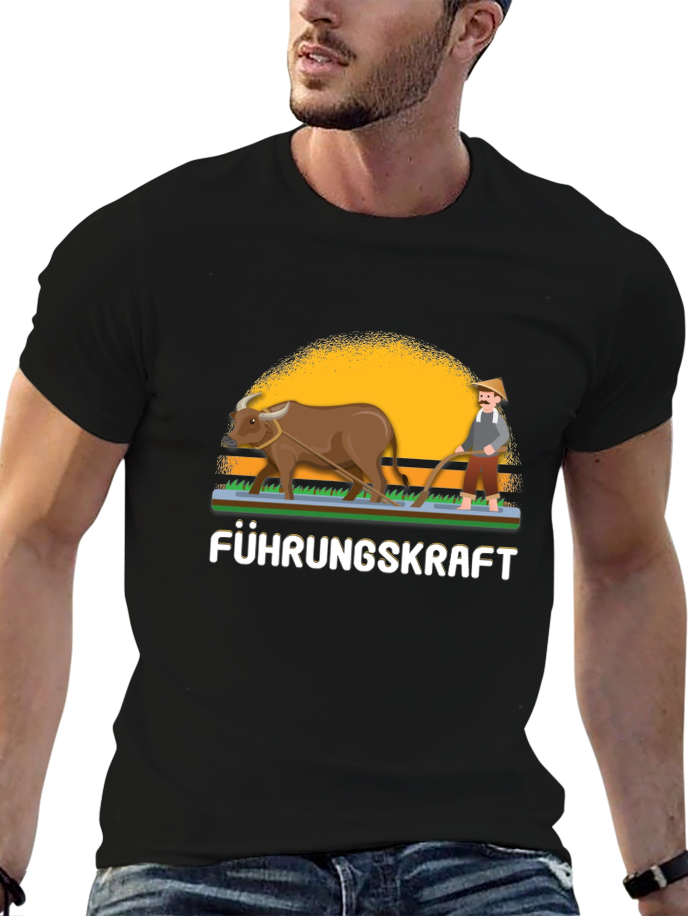 Black Führungskraft Farmer Graphic Tee view 6