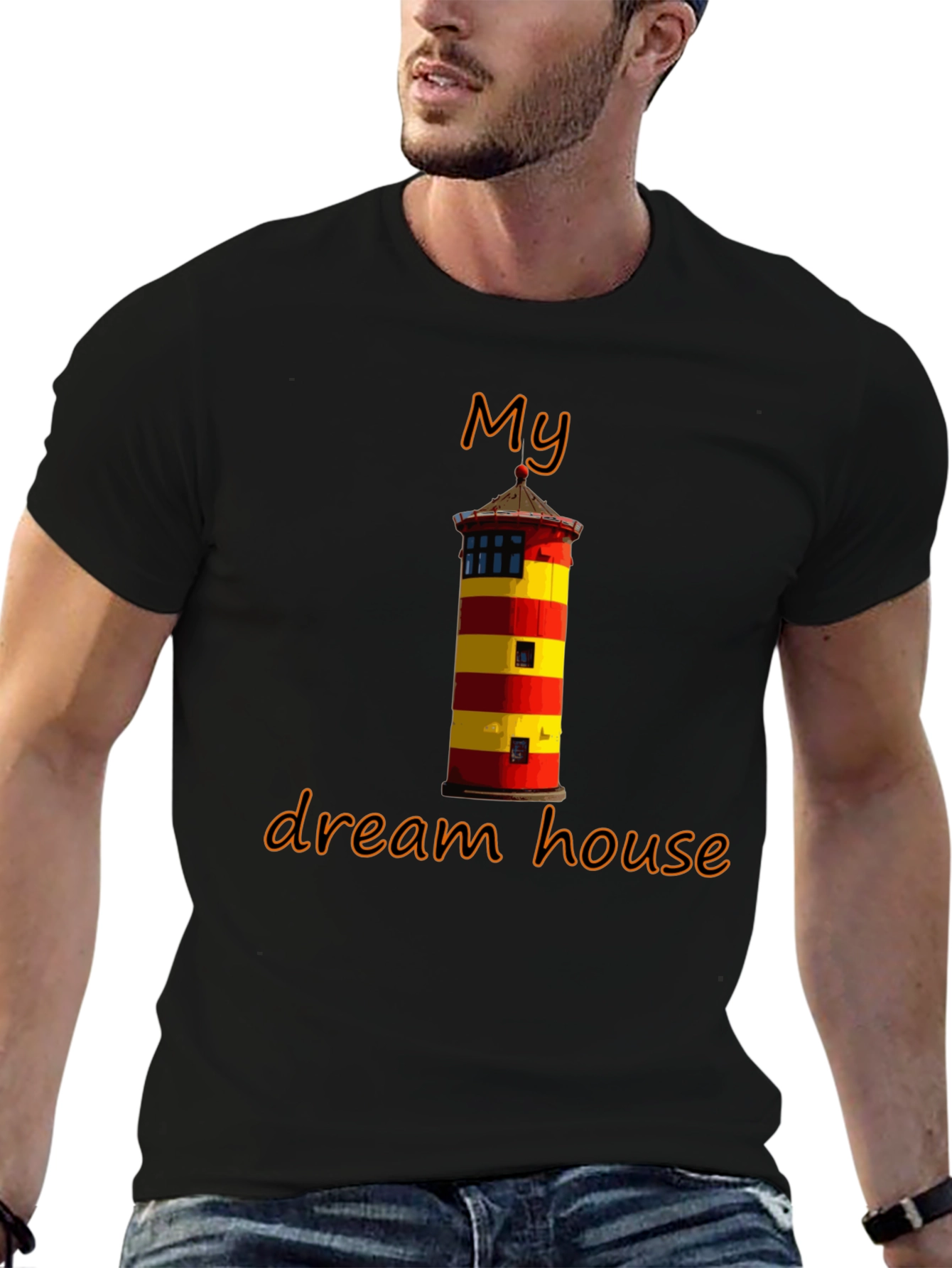 Black My Dream House T-Shirt: Lighthouse Graphic Tee view 6