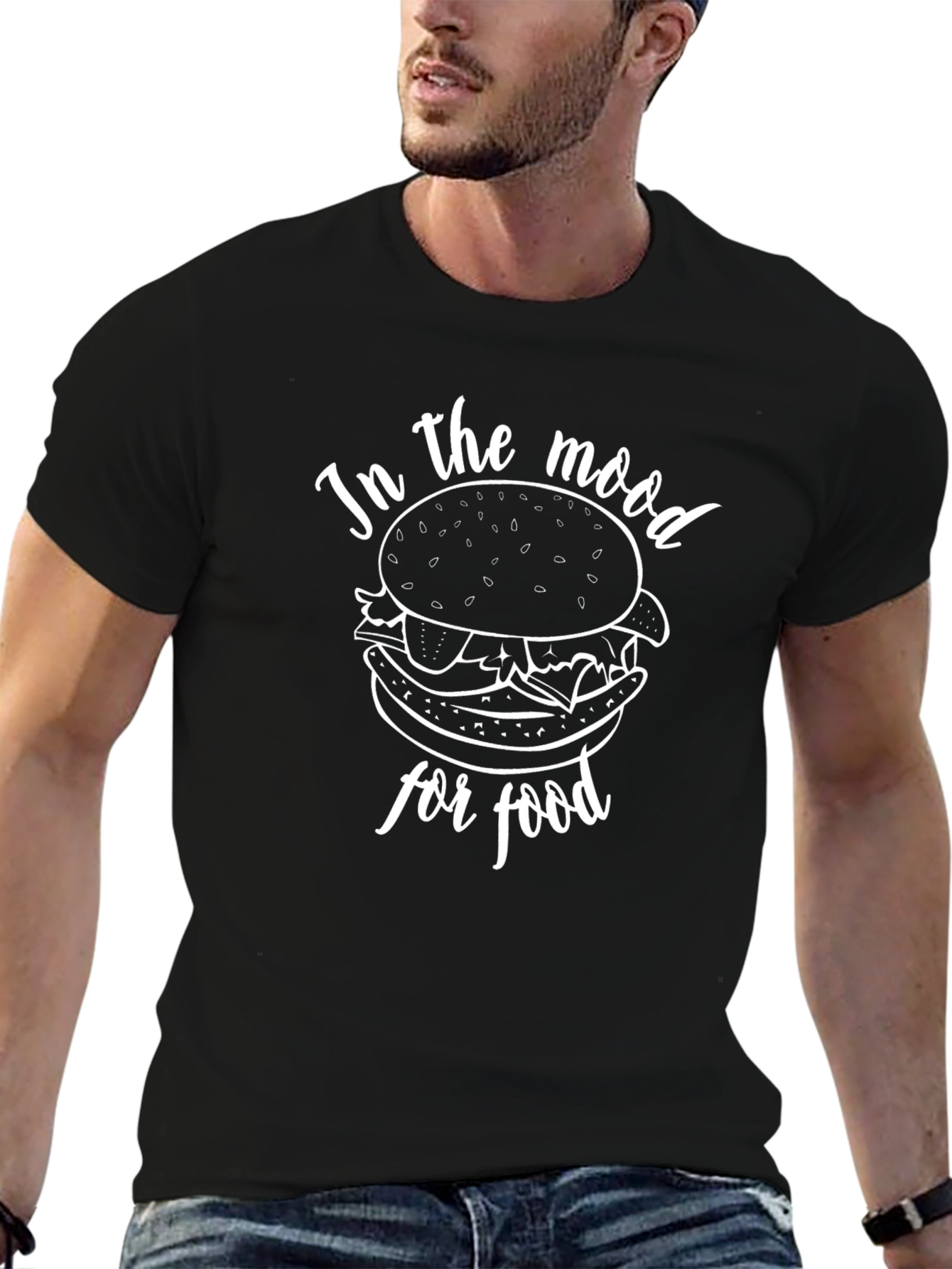 Black In the Mood for Food Black Graphic Tee view 6