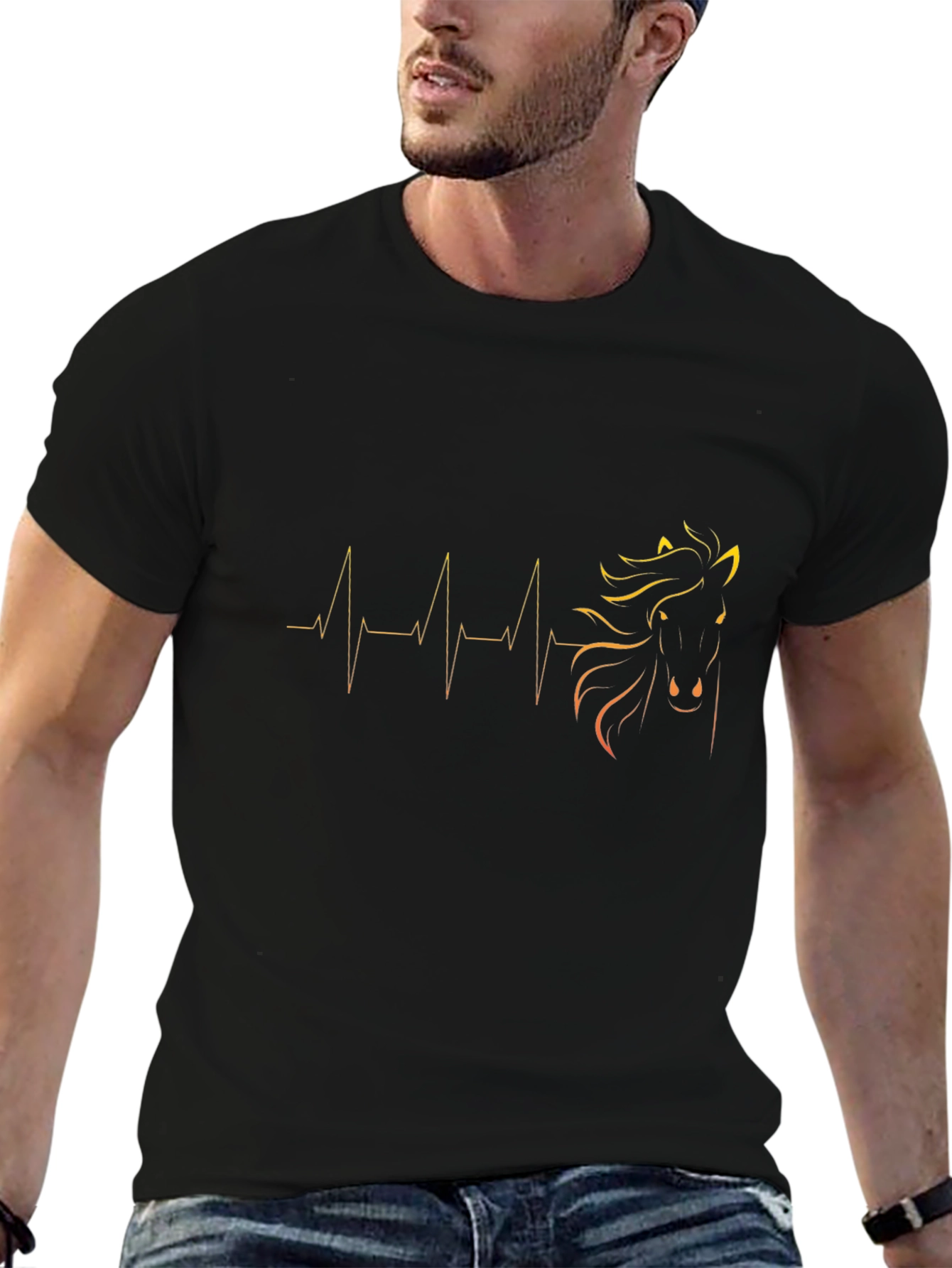 Black Horse Heartbeat Graphic Tee view 6