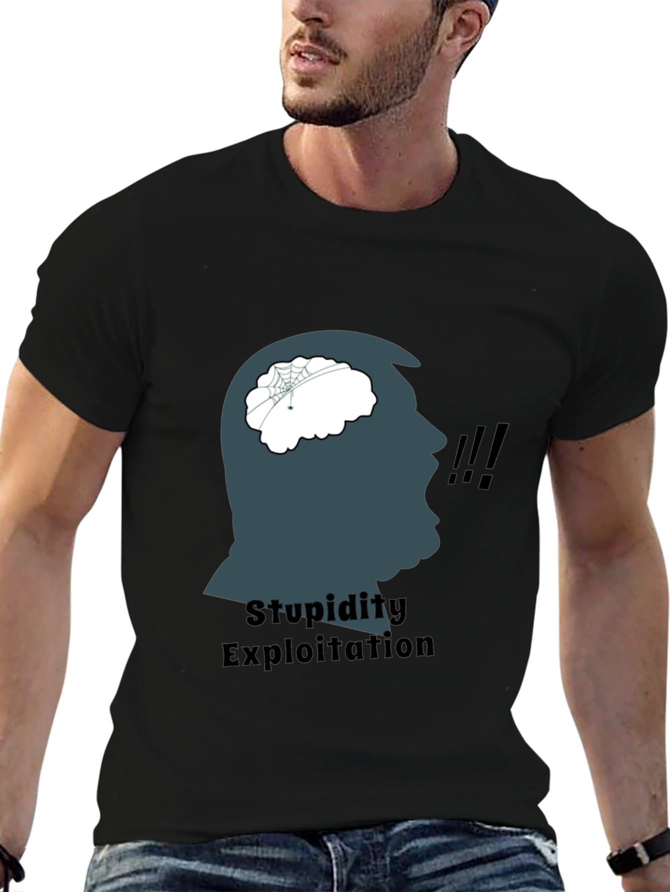 Black Stupidity Exploitation Graphic Tee view 6